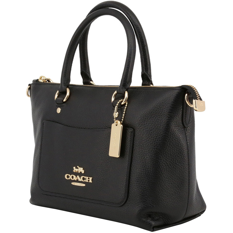 

Coach Black Pebble Leather Mini Emma Satchel Bag