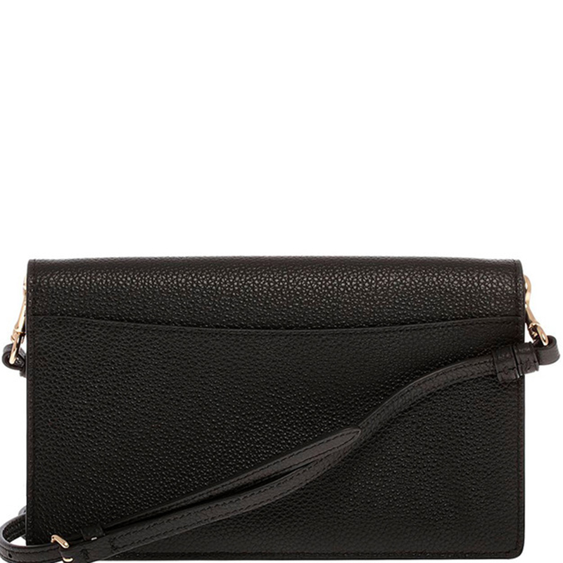 

Coach Black Pebbled Leather Hayden Foldover Clutch Bag