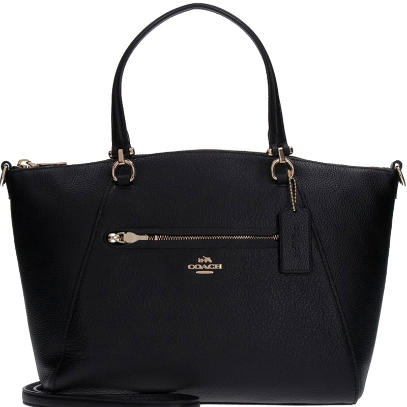 Coach Black Pebbled Leather Prairie Satchel Bag