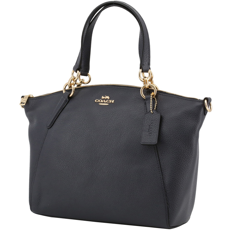 

Coach Navy Blue Pebble Leather Small Kelsey Satchel Bag