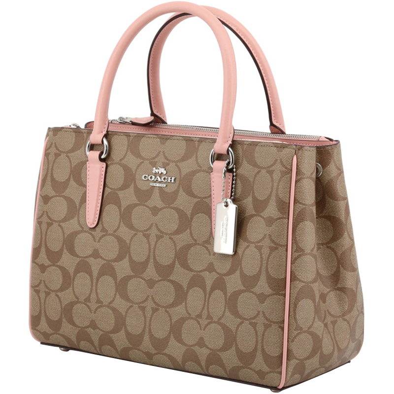 

Coach Petal/Khaki Signature Canvas Surrey Carryall Bag, Brown