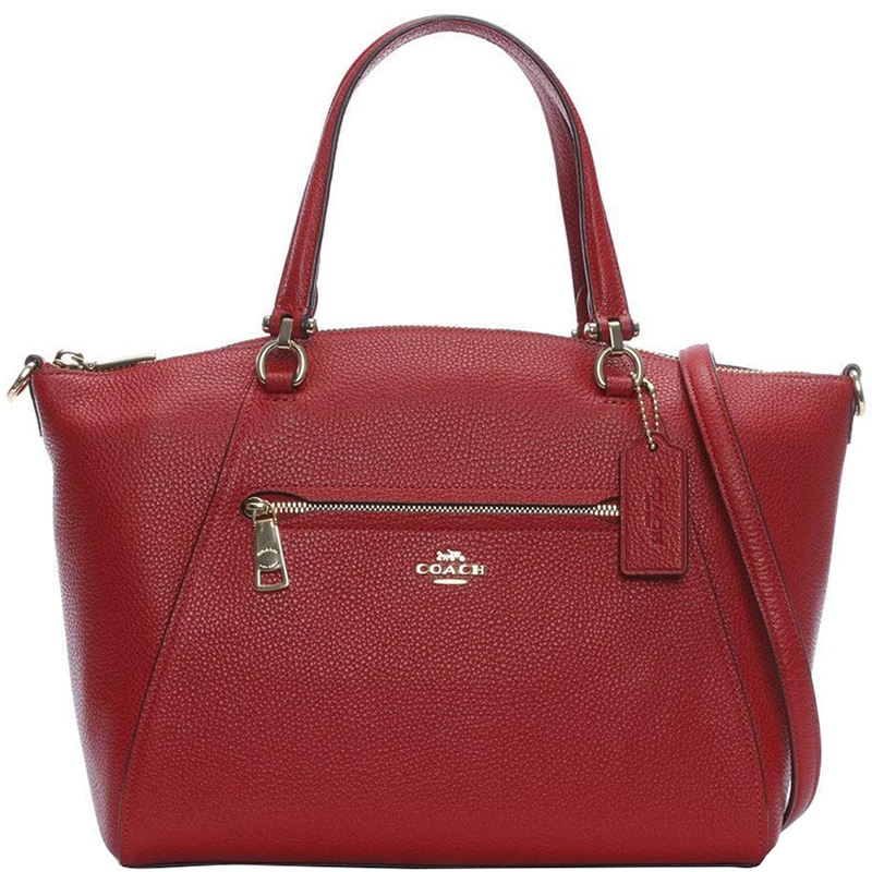 

Coach Red Pebbled Leather Prairie Satchel Bag