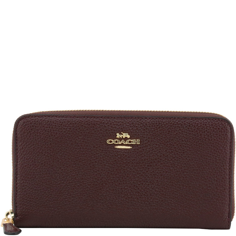 coach accordion zip wallet oxblood