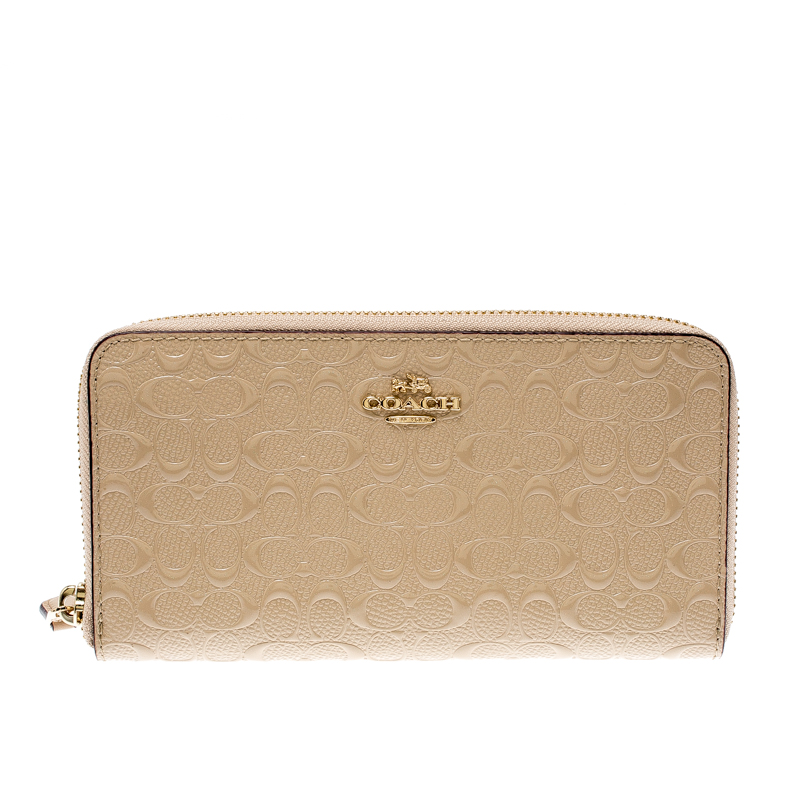 beige coach wallet