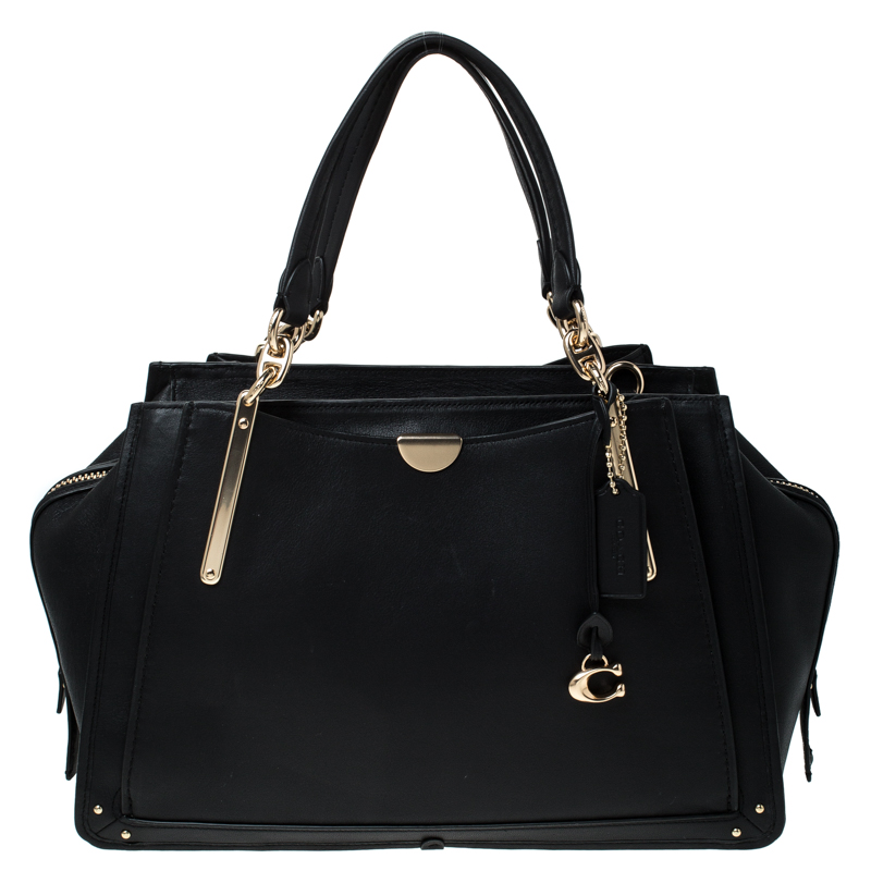 Pre Owned Coach Black Leather Dreamer 36 Satchel 