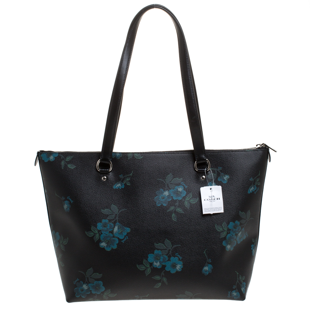 Coach Black Floral Print Coated Canvas And Leather Taylor Tote Coach Tlc