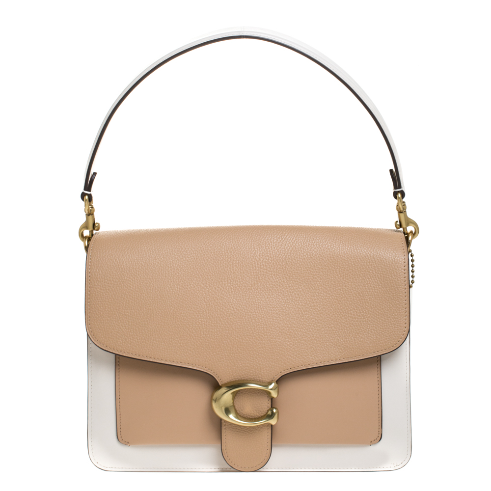 Pre Owned Coach Tricolor Leather and Python Effect Tabby Shoulder Bag 