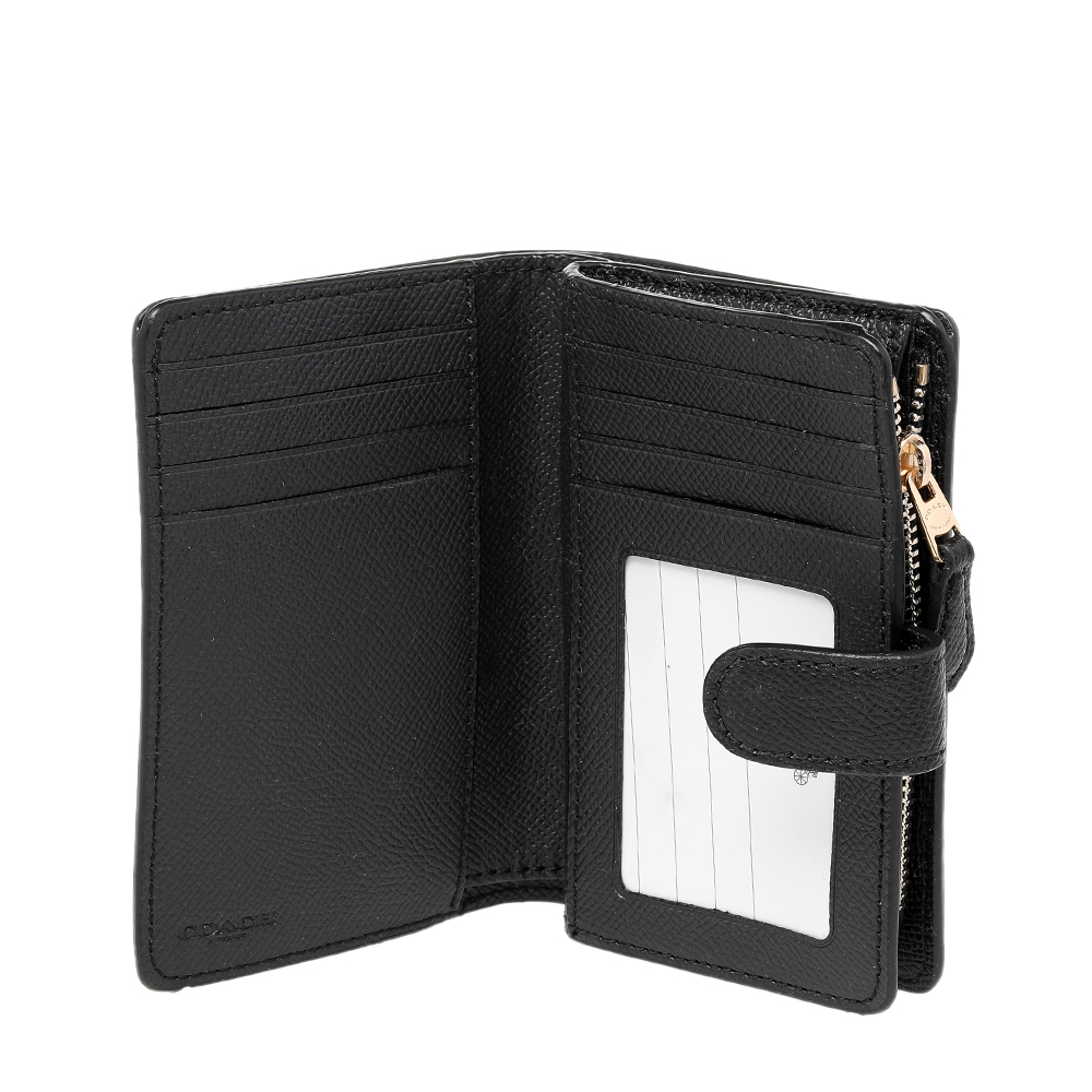 

Coach Black Leather Corner Zip Wallet