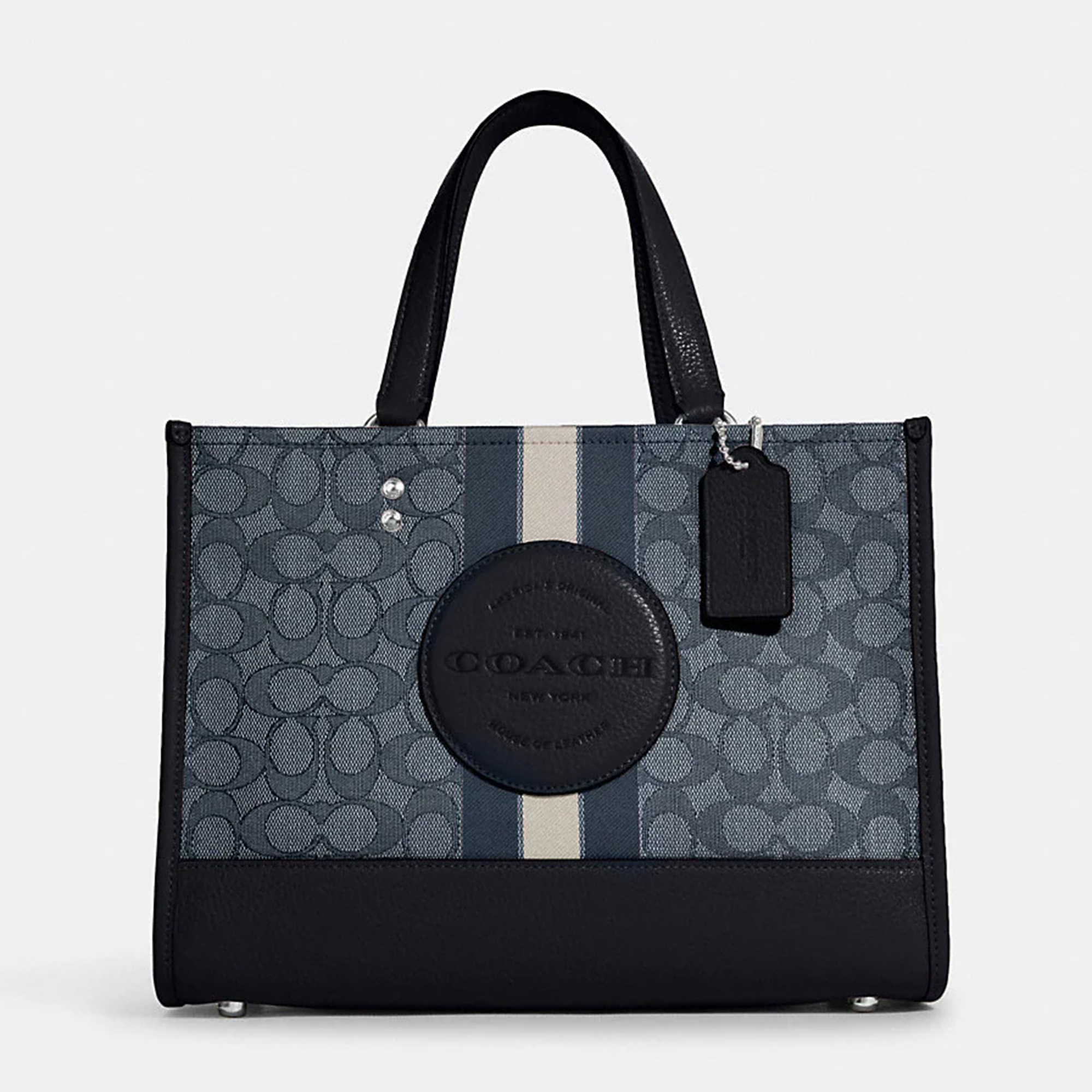 

Coach Blue Leather and Jacquard Dempsey Carryall