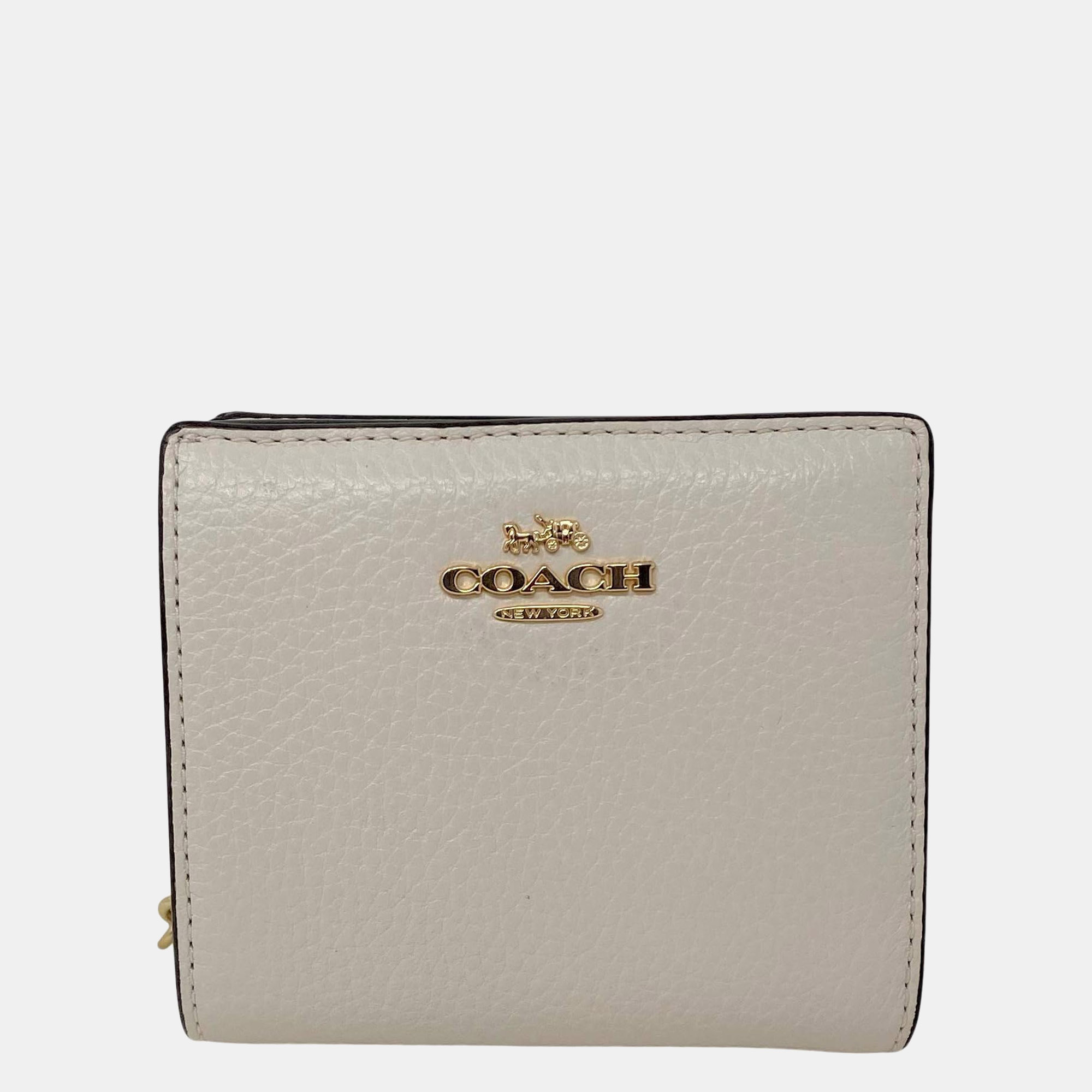 Pre-owned Coach White Leather Snap Wallet