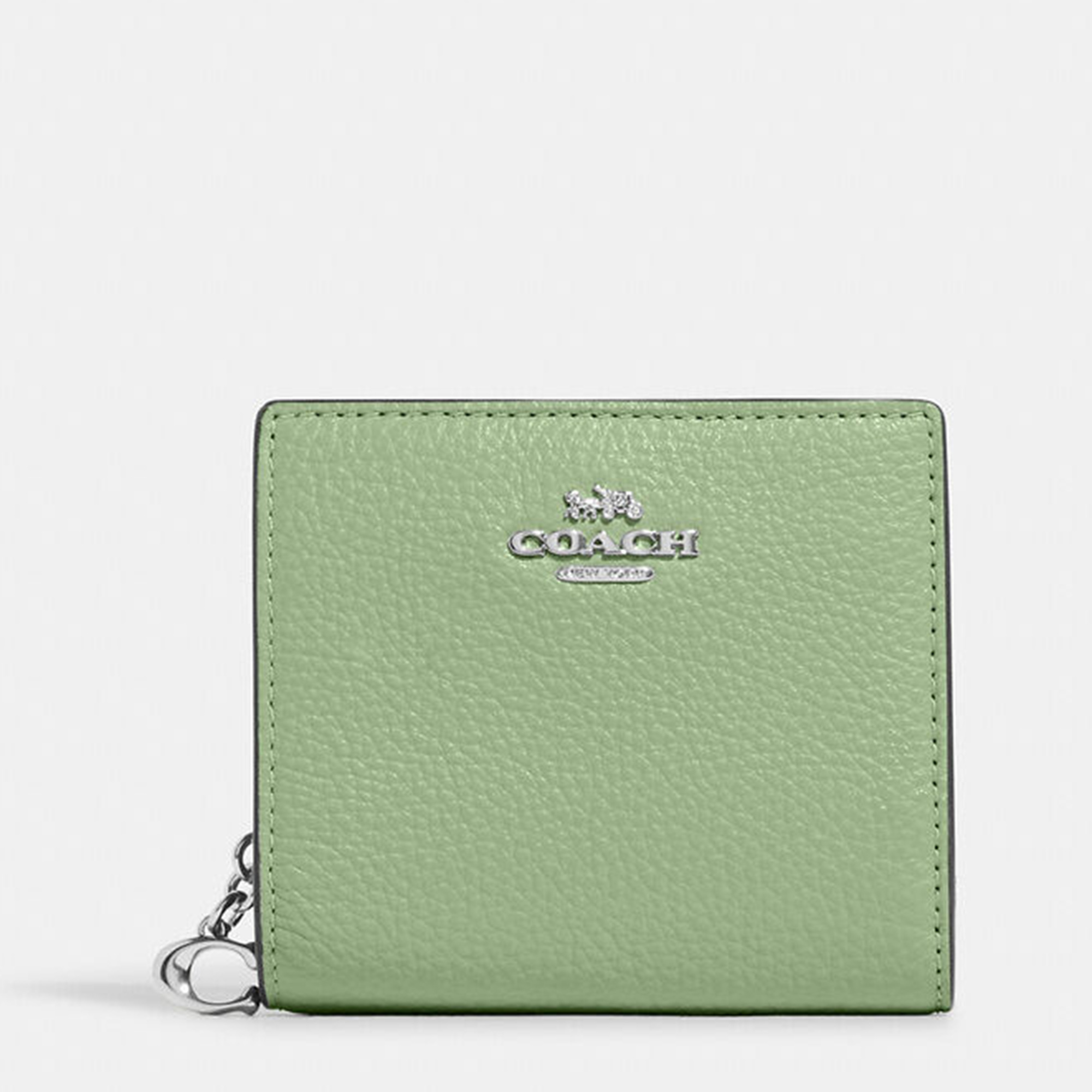 Pre-owned Coach Pistachio Green Leather Snap Wallet