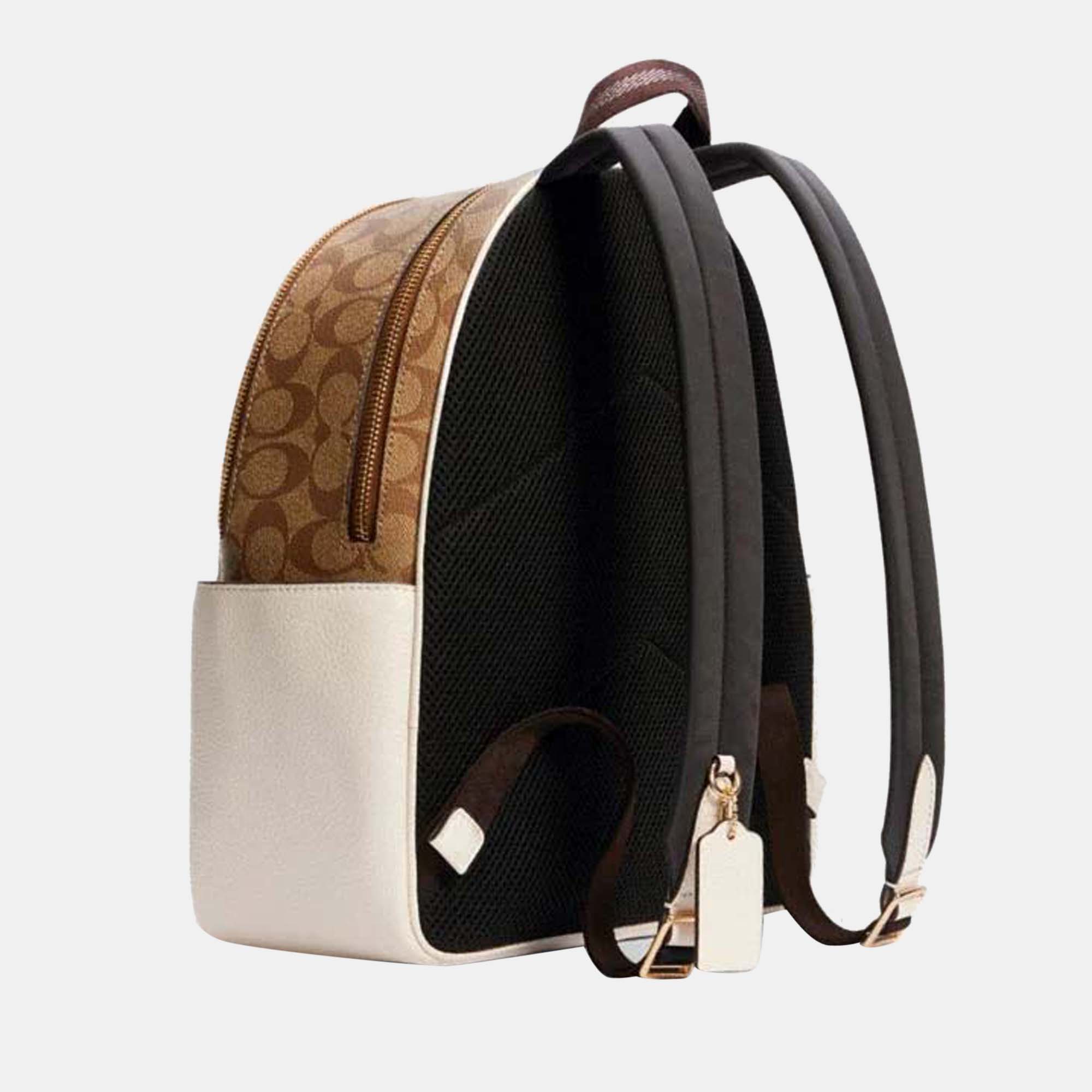 

Coach White/Beige - Signature Canvas & Leather - Bakpack, Black