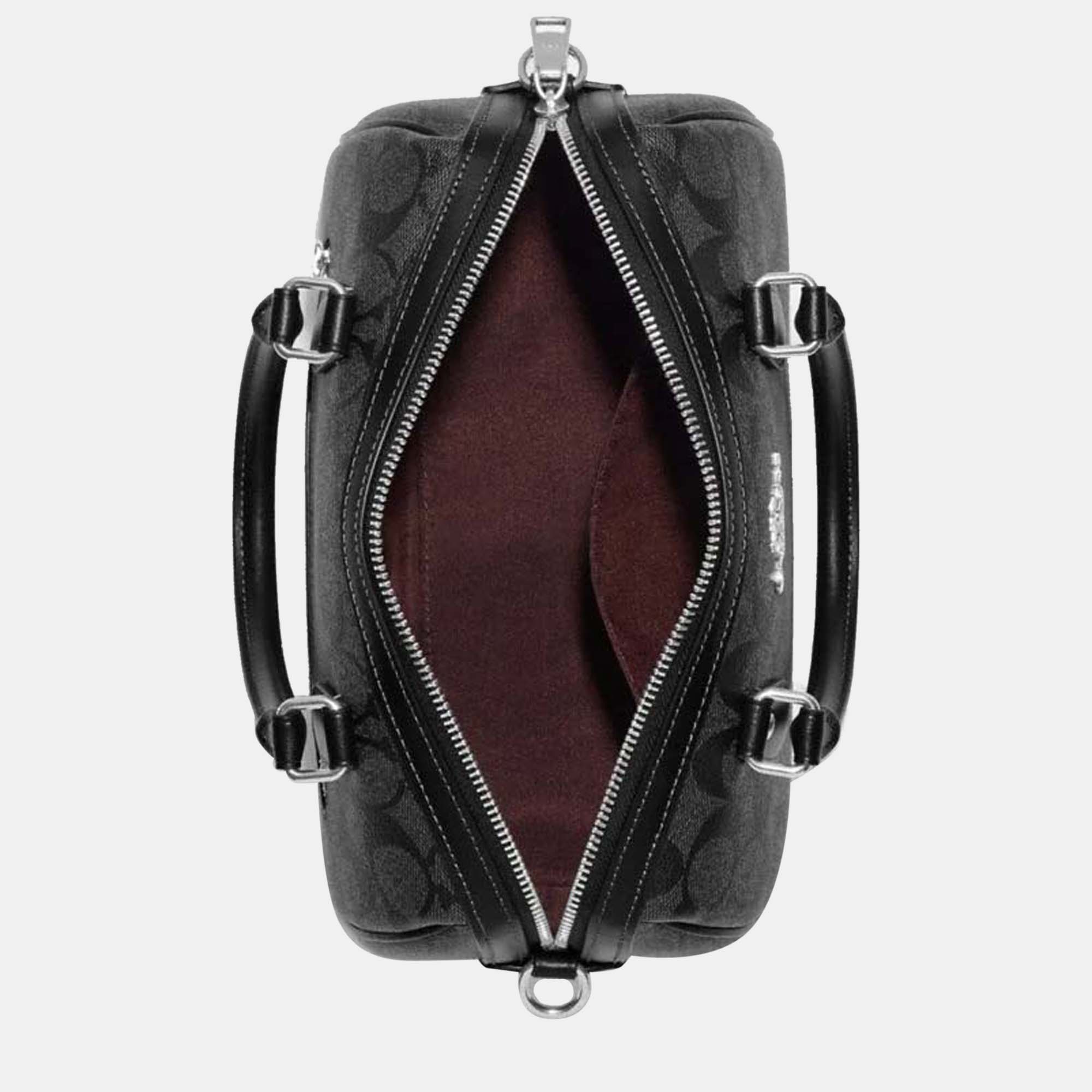 

Coach Black - Signature Canvas & Leather - Satchel Bag