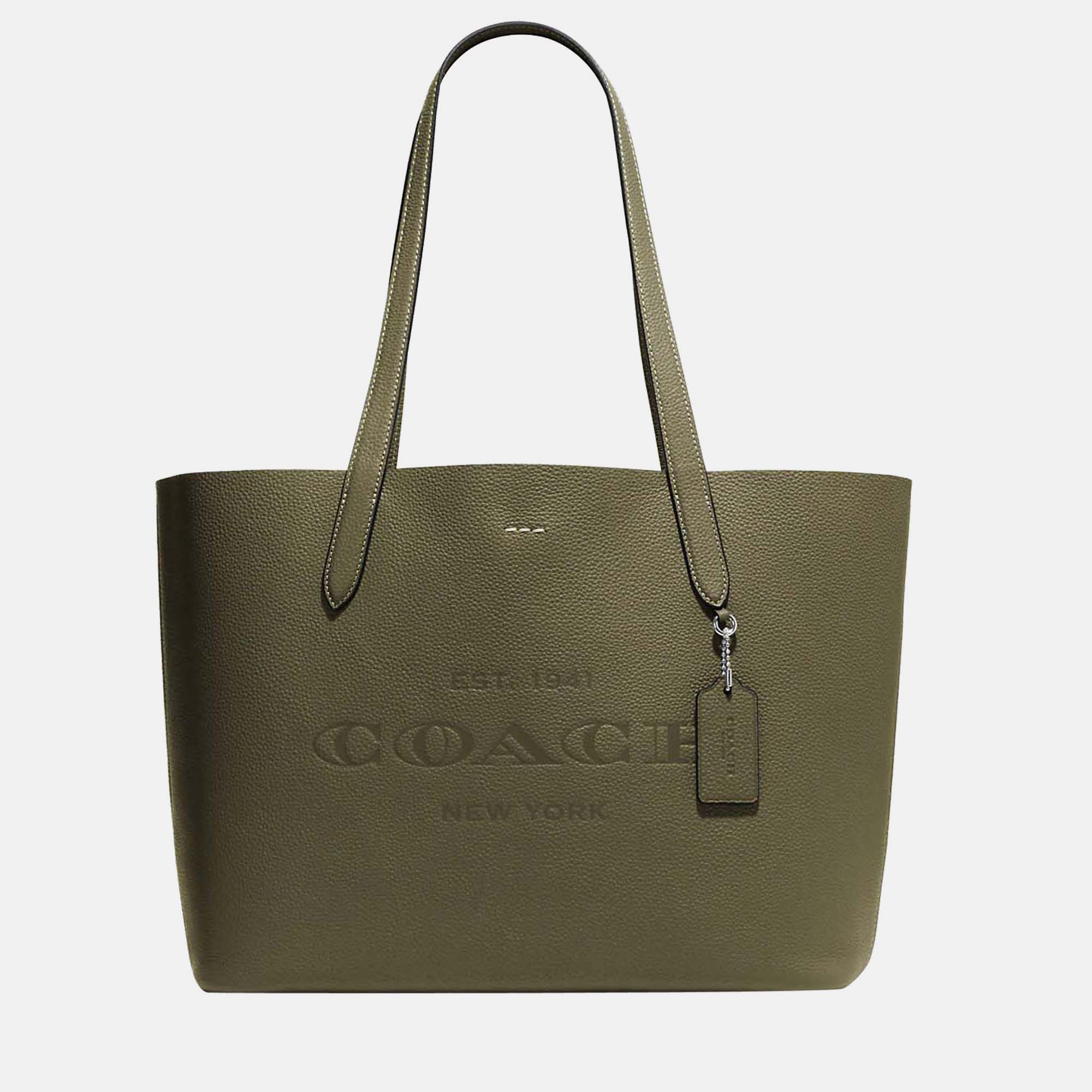 Pre-owned Coach Green - Leather - Cameron Tote Bag