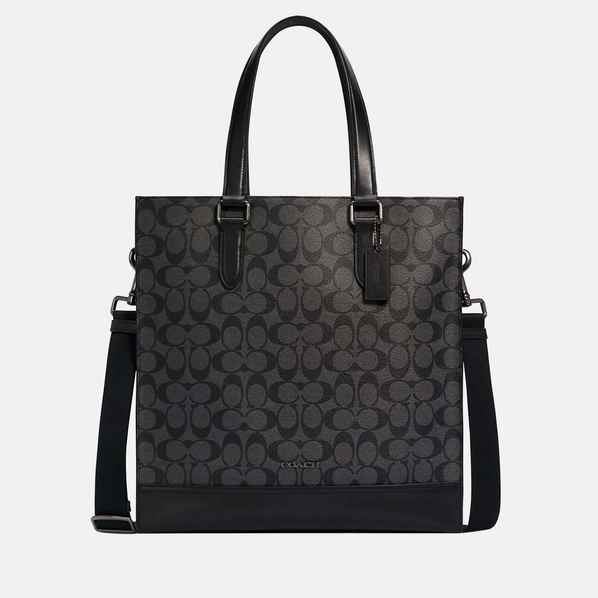 

Coach Black - Signature Coated Canvas & Leather - Tote Bag