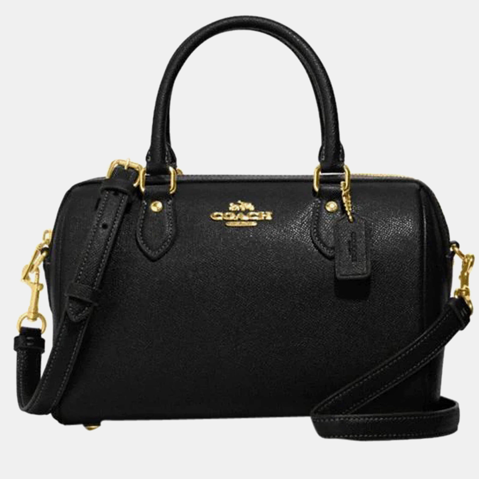 

Coach Black Leather Rowan Satchel Bag