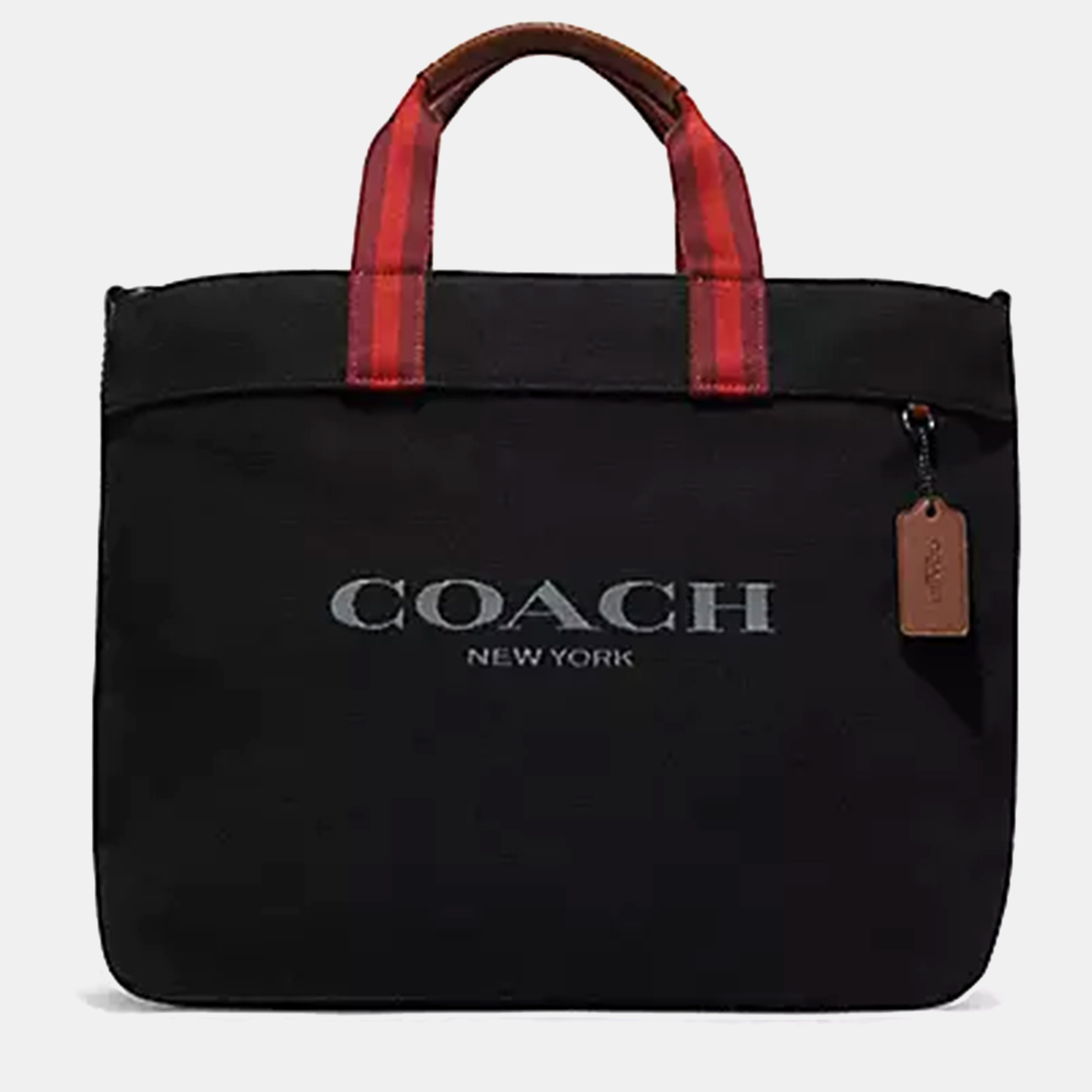 Pre-owned Coach Black Canvas And Leather Tote Bag