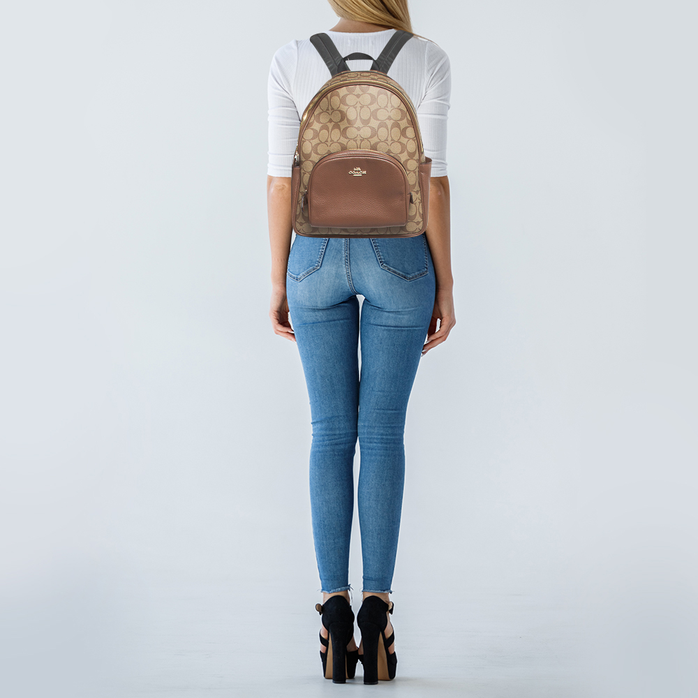 

Coach Brown/Beige Signature Coated Canvas and Leather Court Backpack