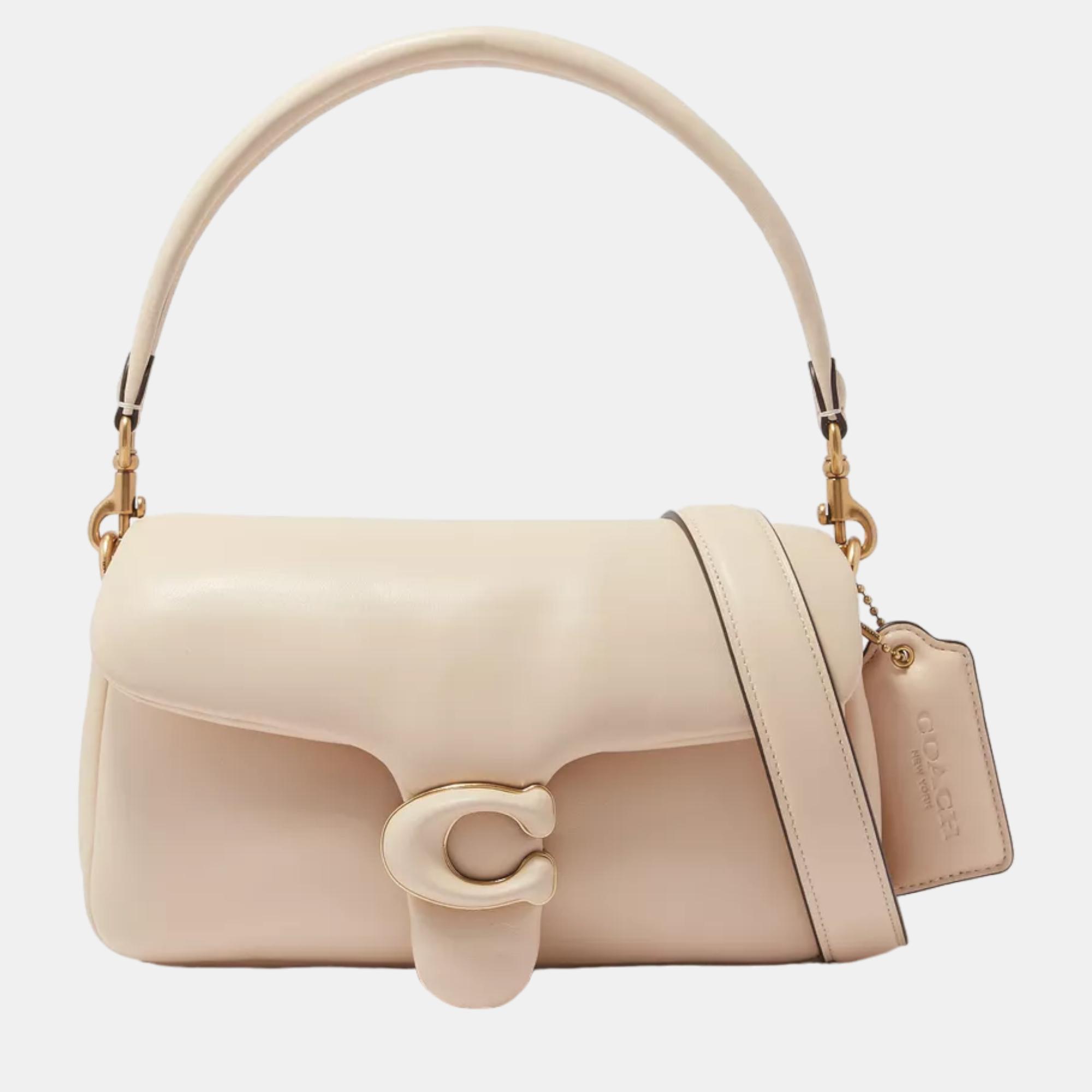 Pre Owned Coach Neutral nappa leather Shoulder Bag