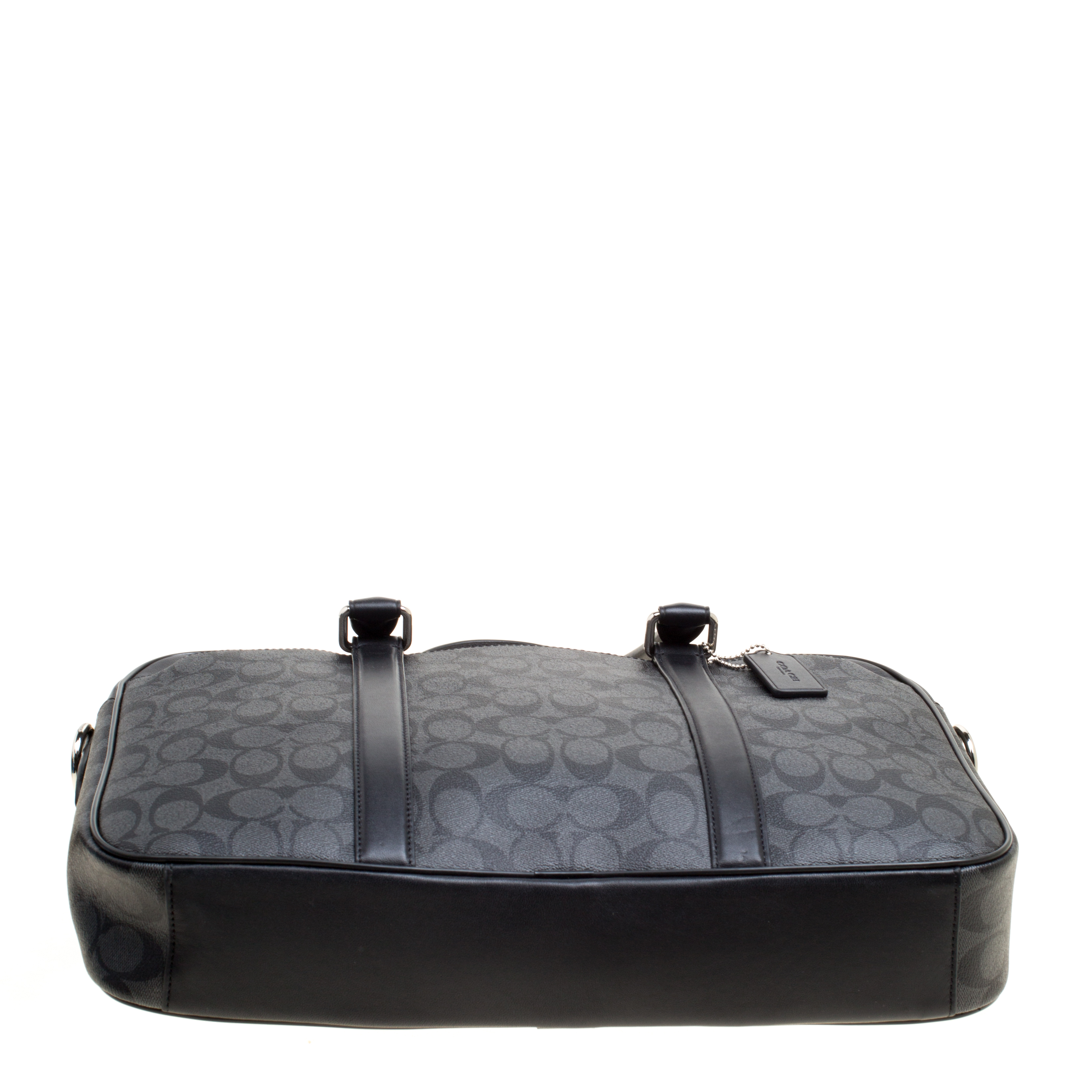 Coach Black Signature Canvas and Leather Slim Laptop Bag Coach TLC