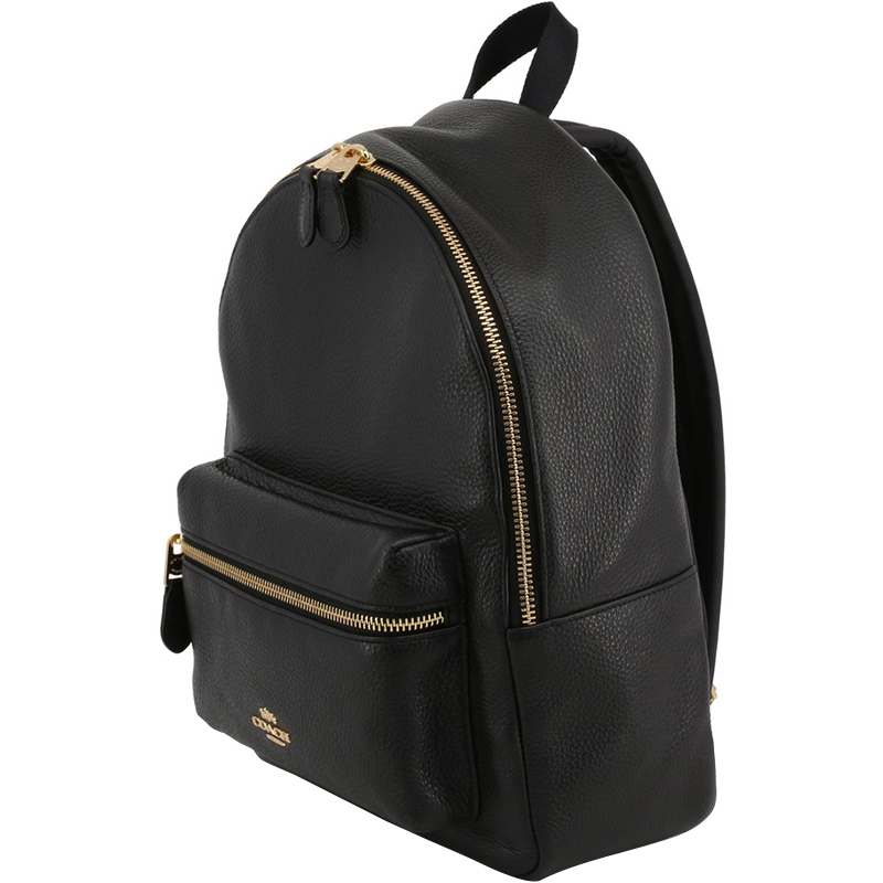 

Coach Black Pebble Leather Medium Charlie Backpack