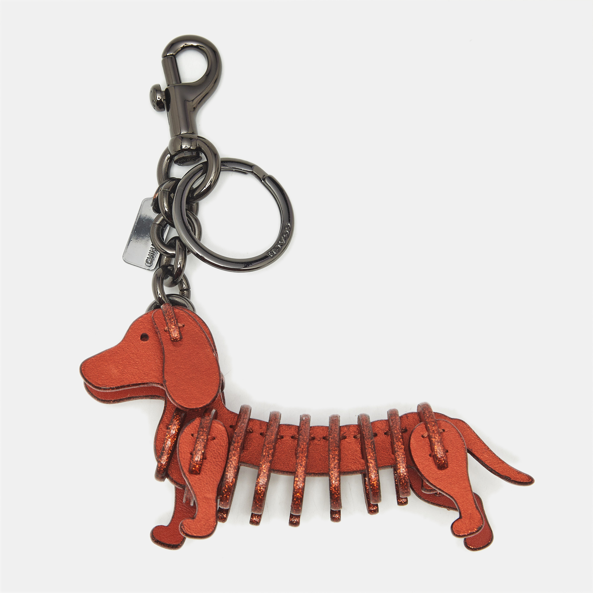 

Coach Orange Leather Small Dog Bag Charm