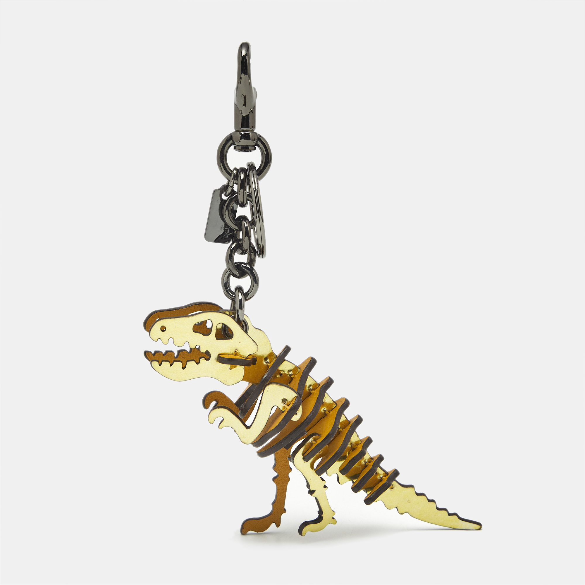 Pre-owned Coach Yellow Leather Small Rexy Bag Charm