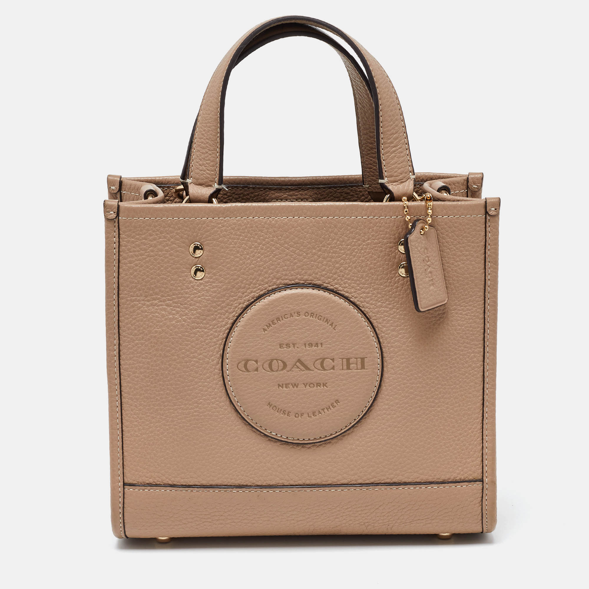 

Coach Beige Leather 22 Dempsey Tote