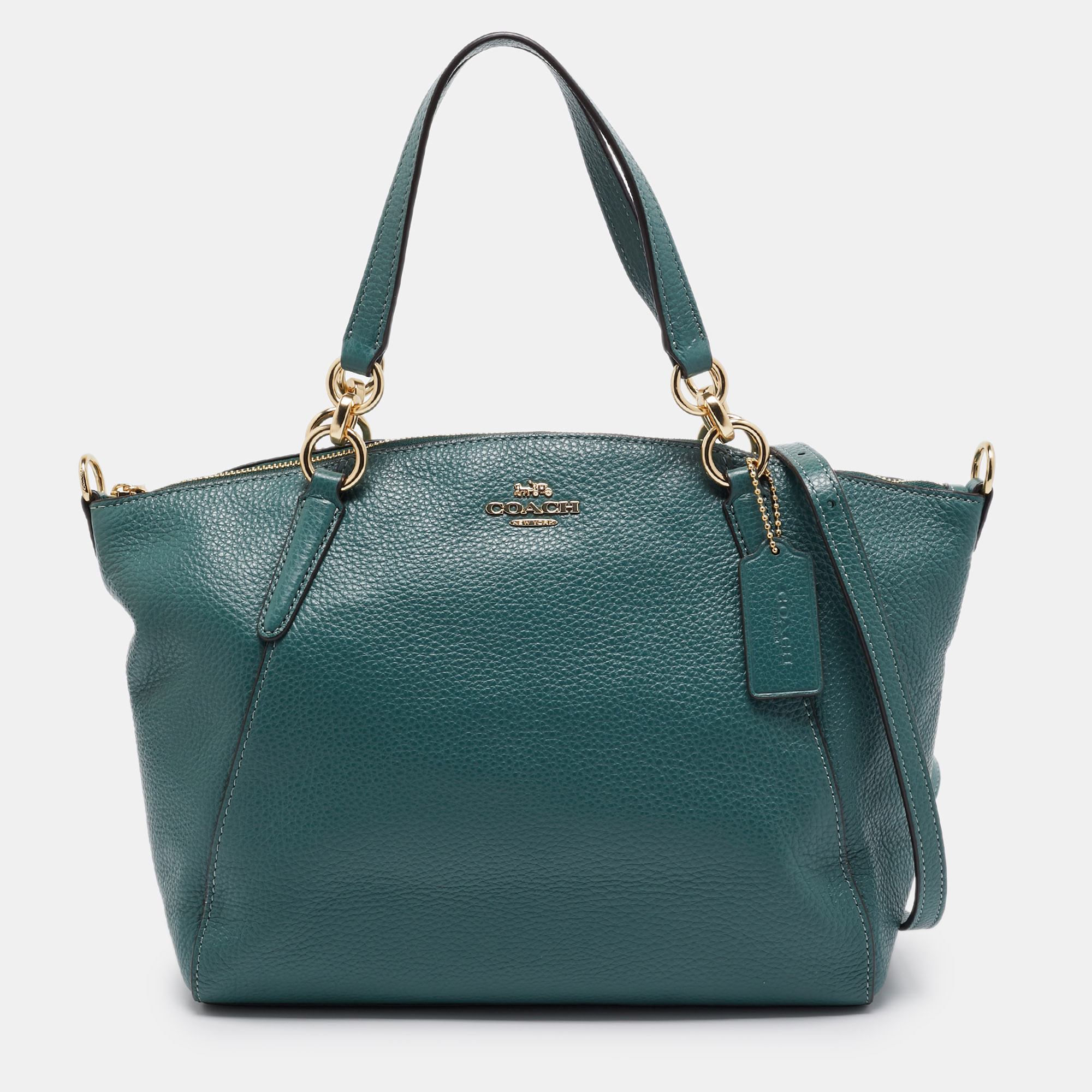 

Coach Green Leather Small Kelsey Satchel