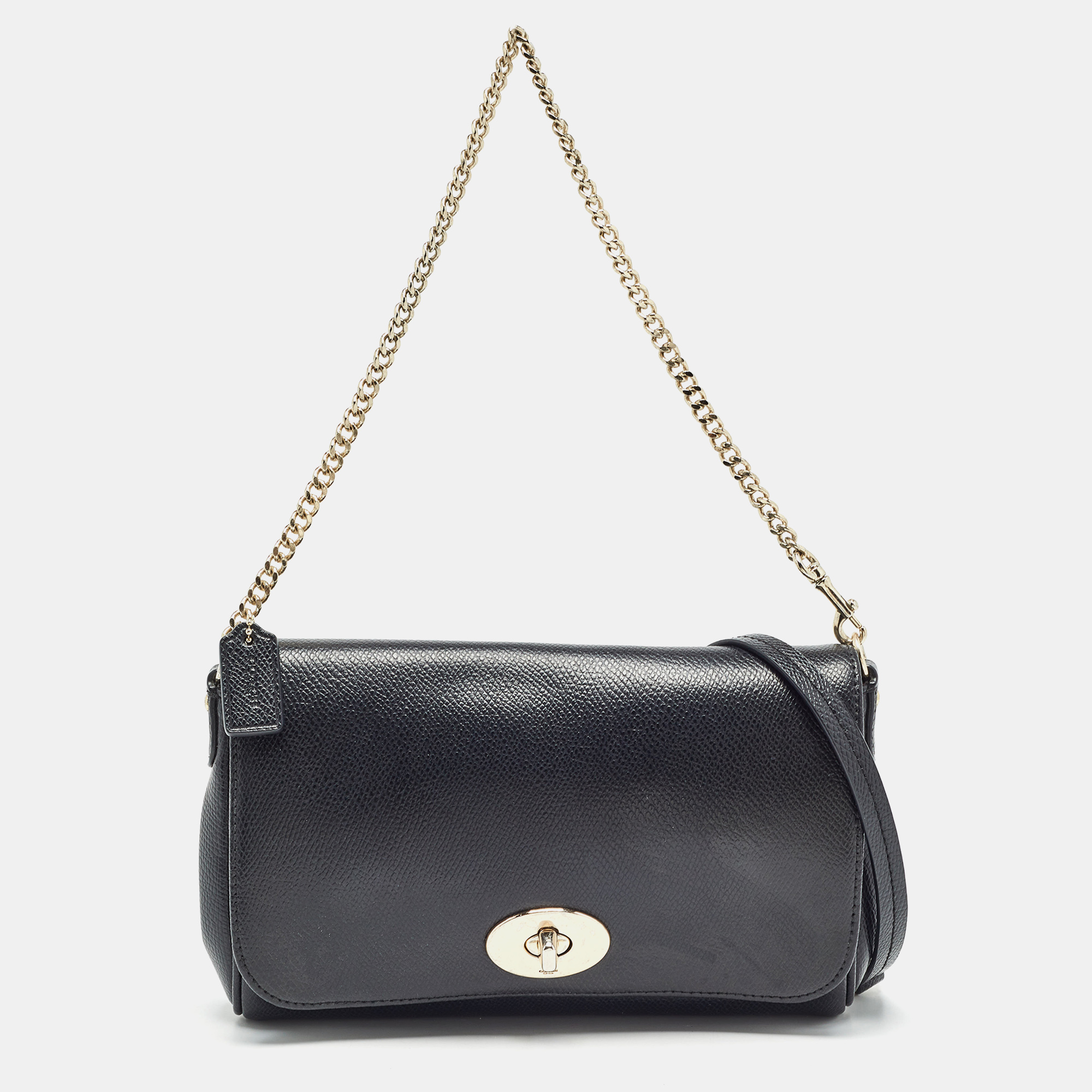 

Coach Black Leather Crosstown Turnlock Crossbody Bag