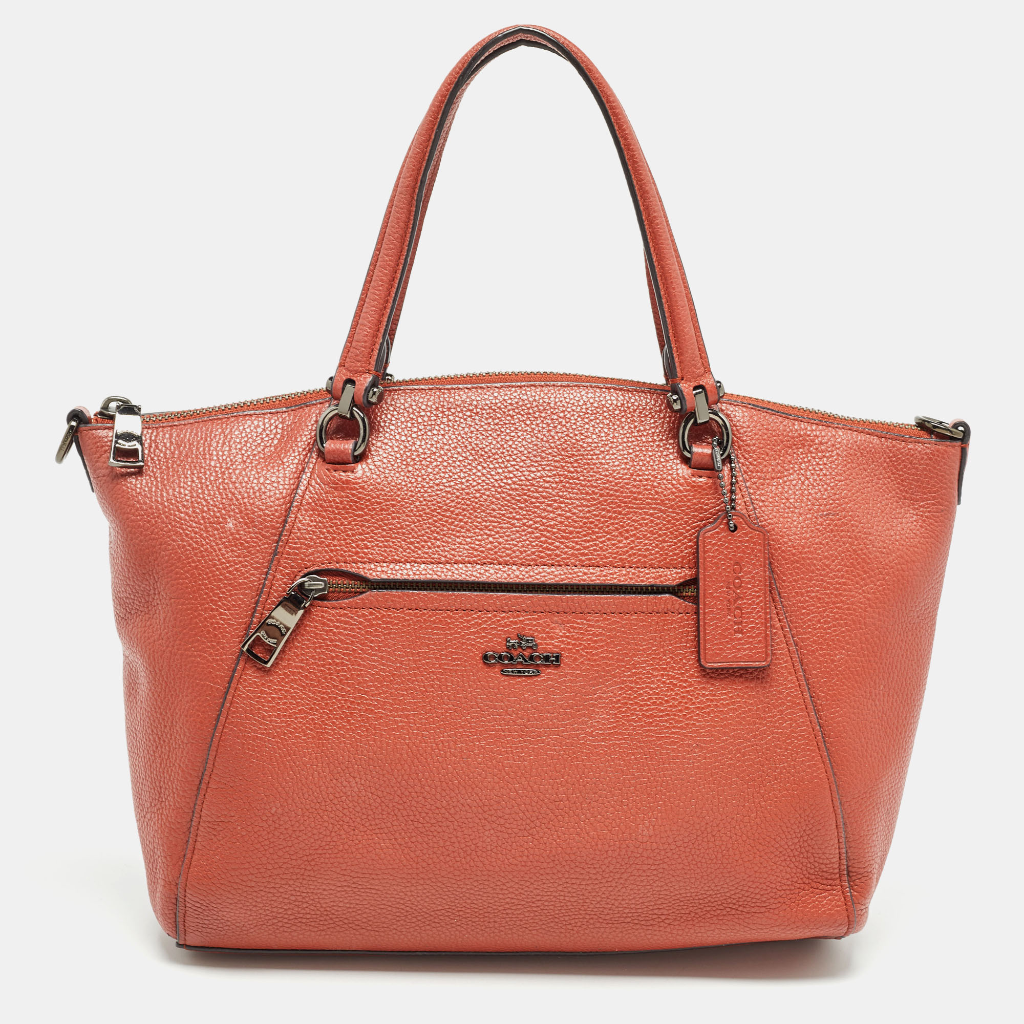 

Coach Brick Brown Leather Prairie Satchel