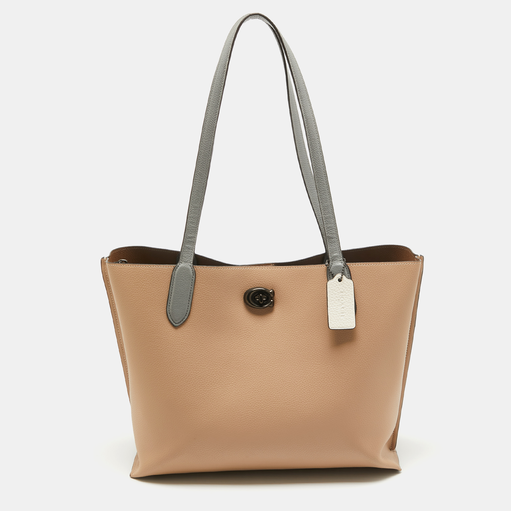 

Coach Beige/Grey Leather Willow Tote