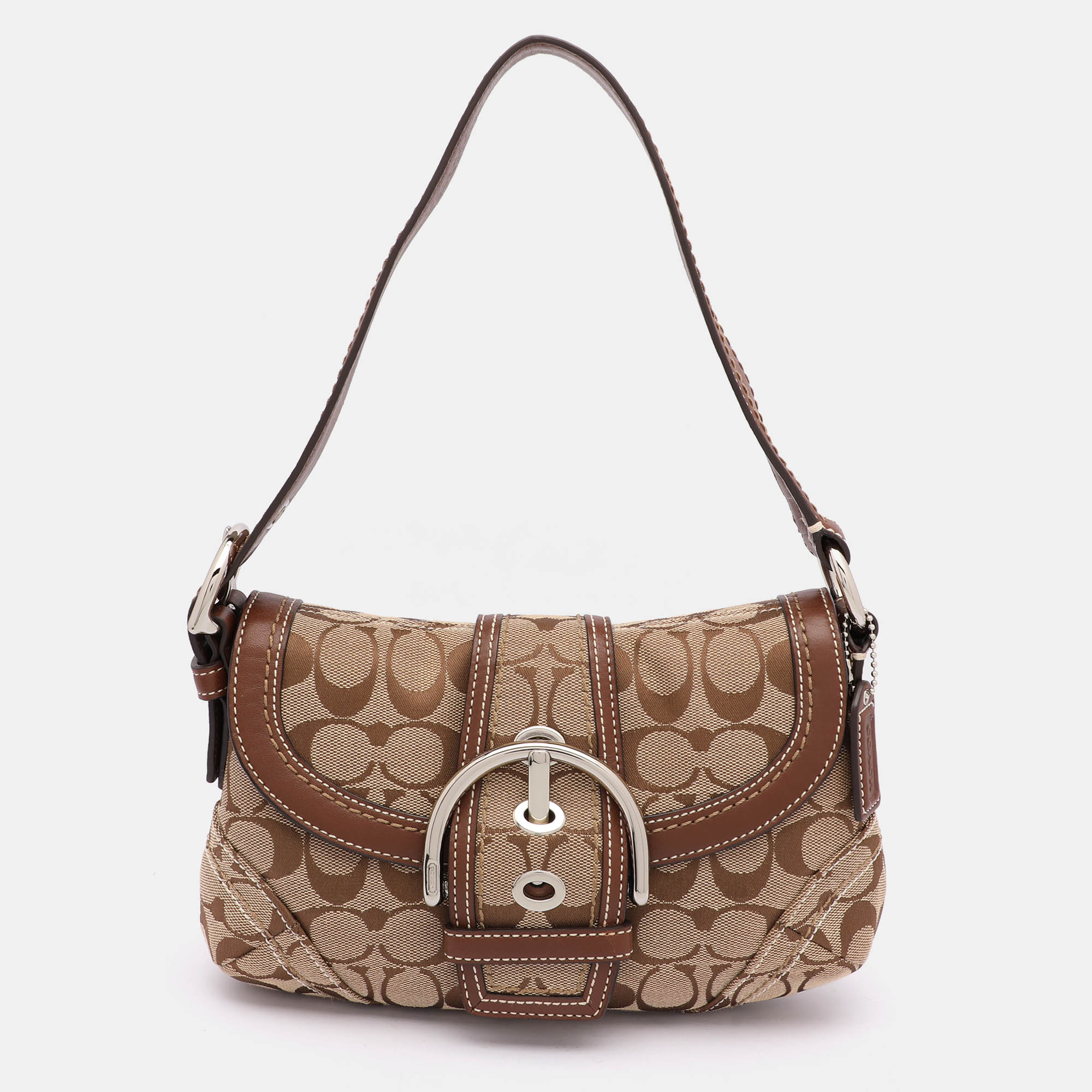 

Coach Beige/Brown Signature Canvas Soho Vintage Flap Shoulder Bag