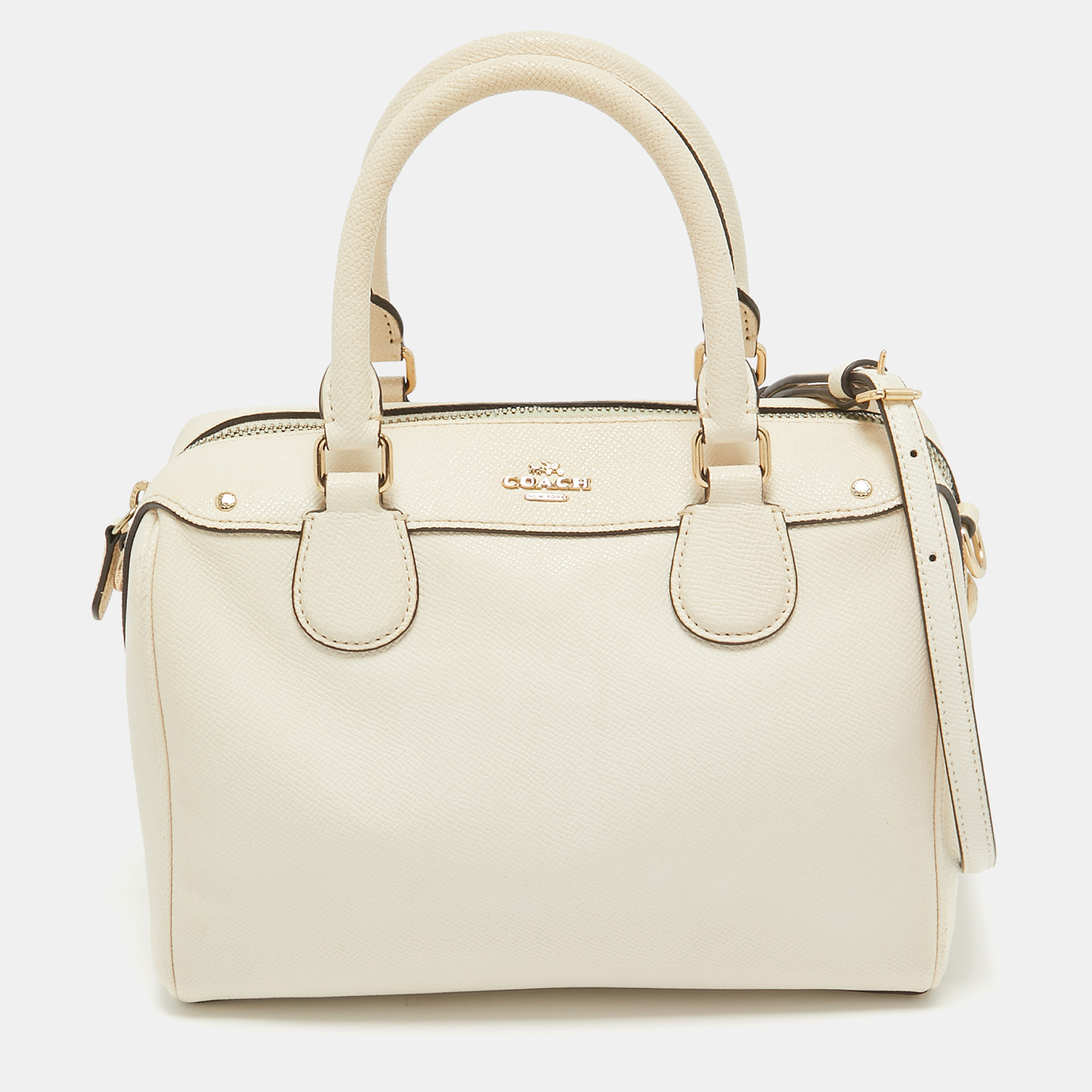 

Coach Light Beige Leather Mini Bennett Satchel