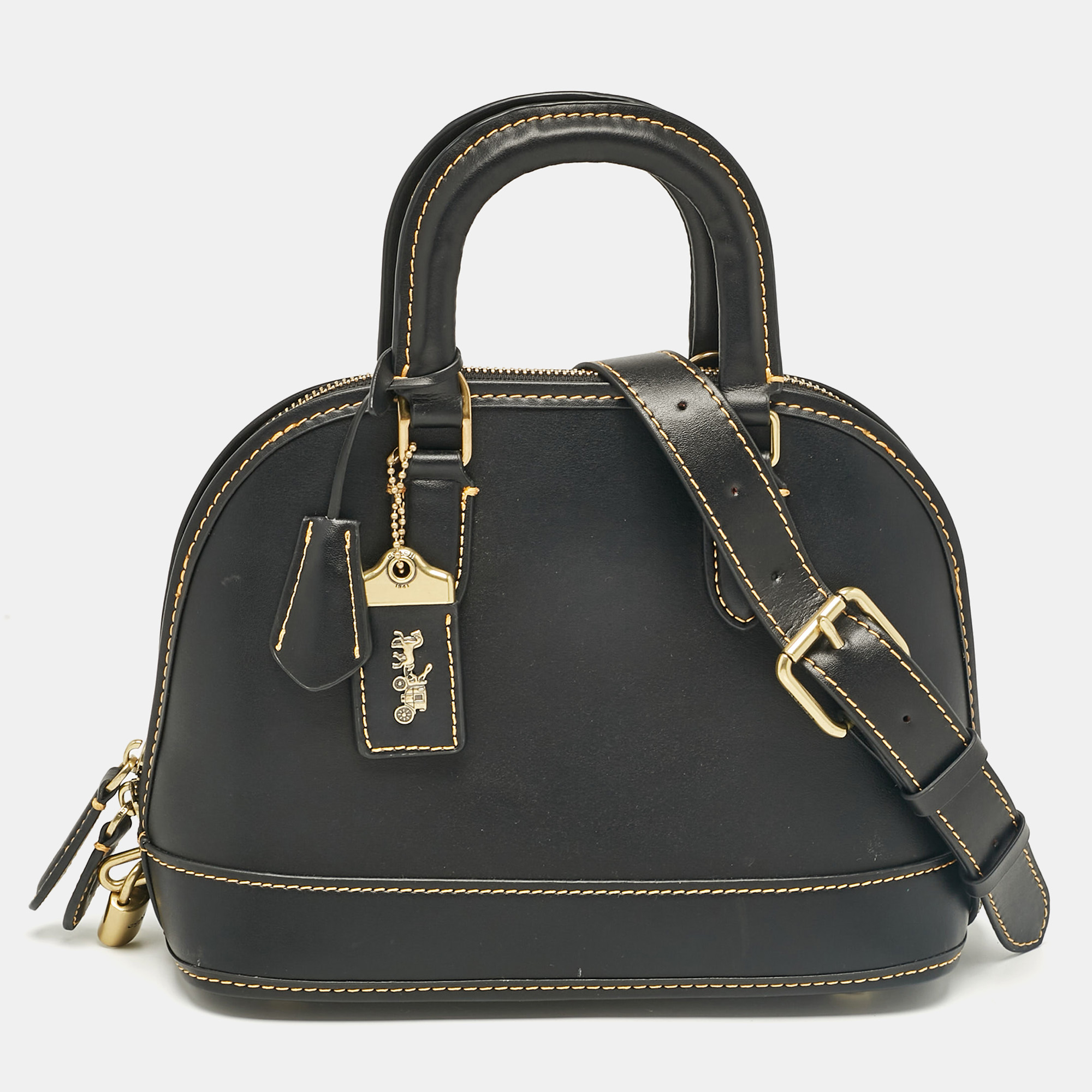 

Coach Black Leather Revel Satchel