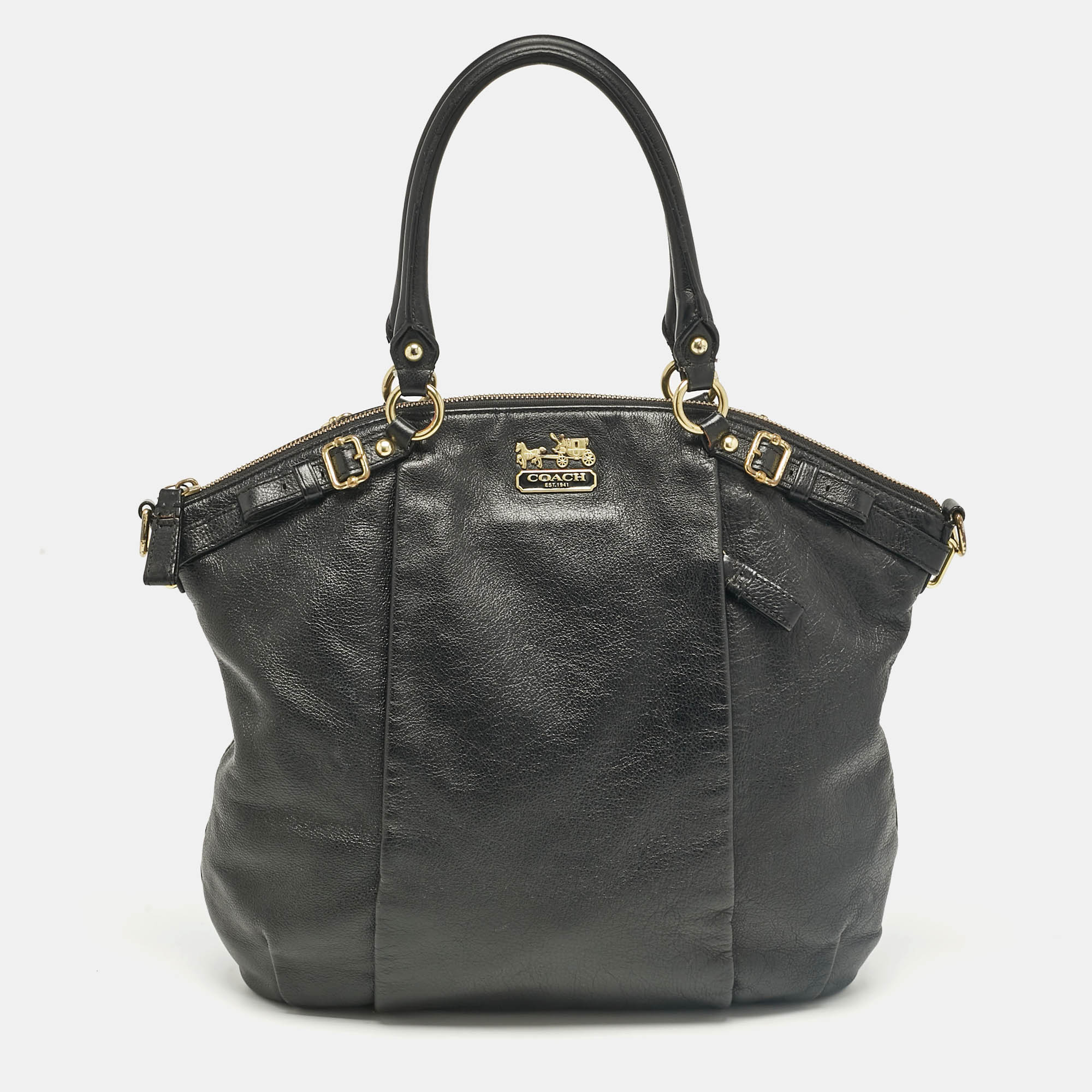 

Coach Black Leather Sophia Madison Tote