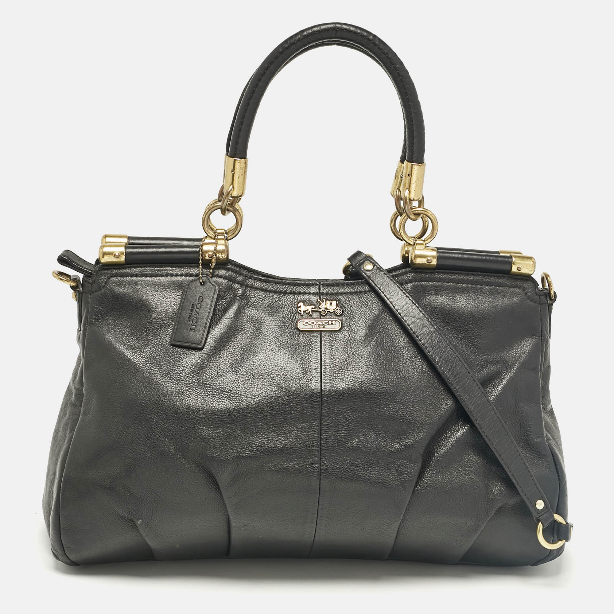 

Coach Black Leather Madison Pinnacle Carrie Satchel