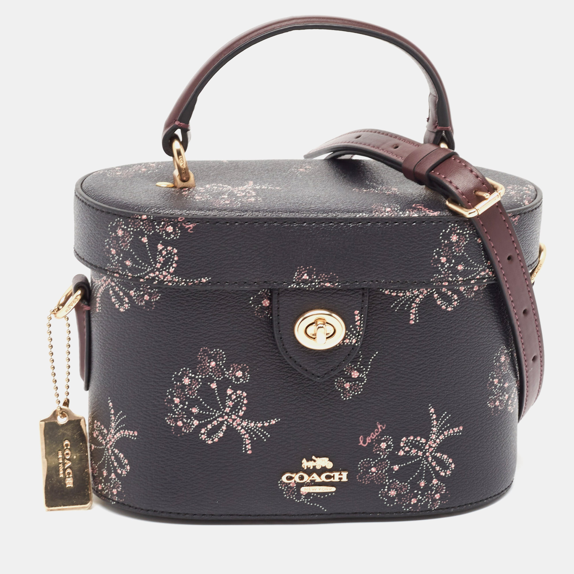 

Coach Black Ribbon Bouquet Print Leather Kay Crossbody Bag