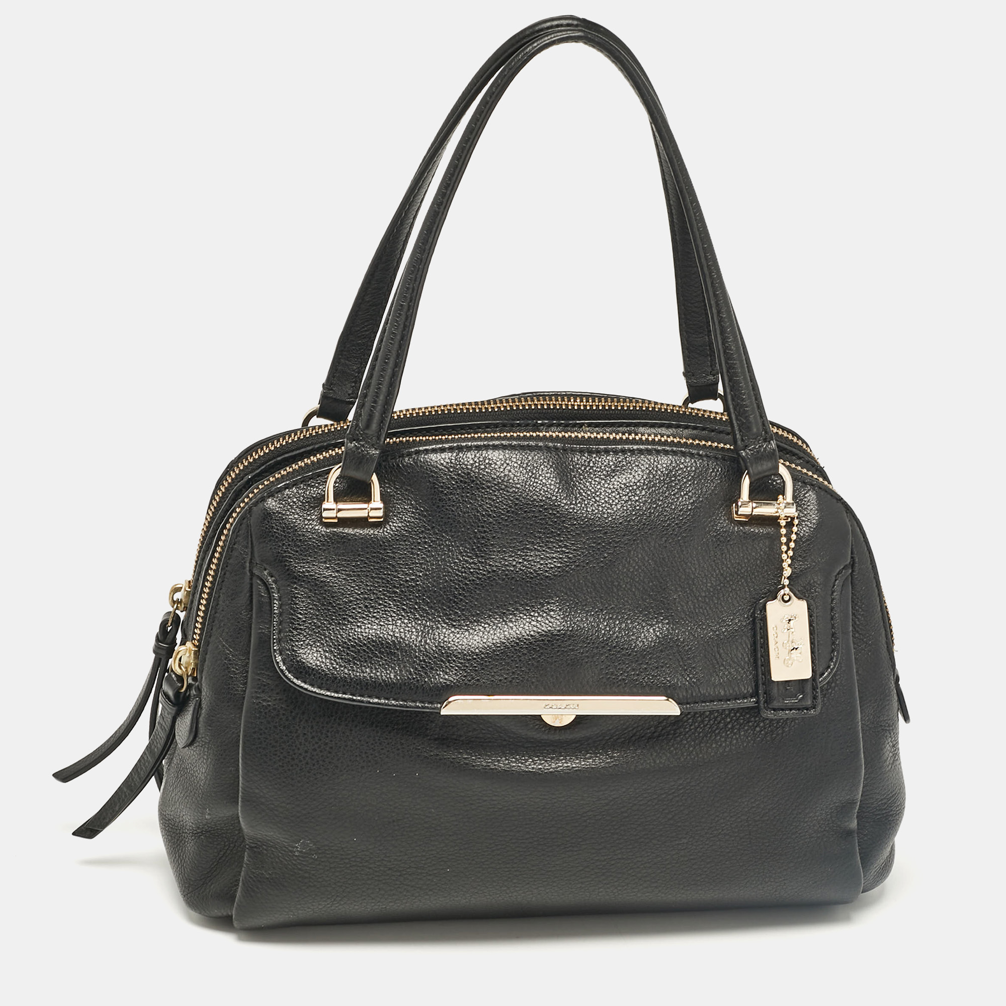 

Coach Black Leather Madison Georgie Satchel