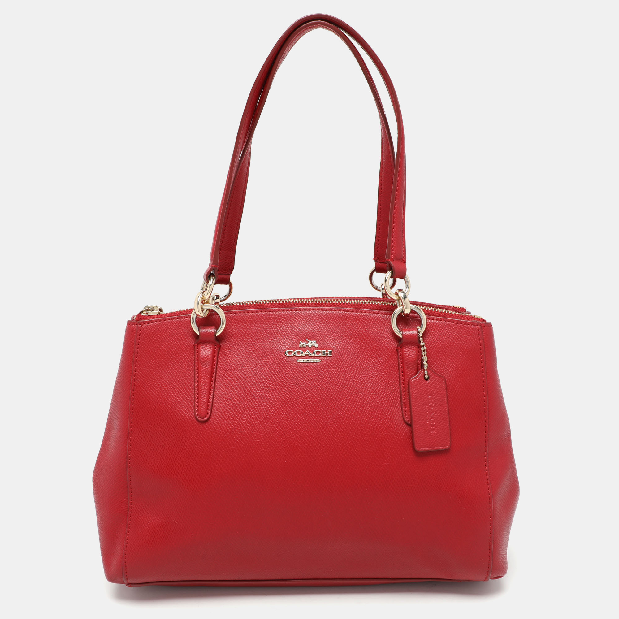 

Coach Red Leather Christie Top Zip Satchel