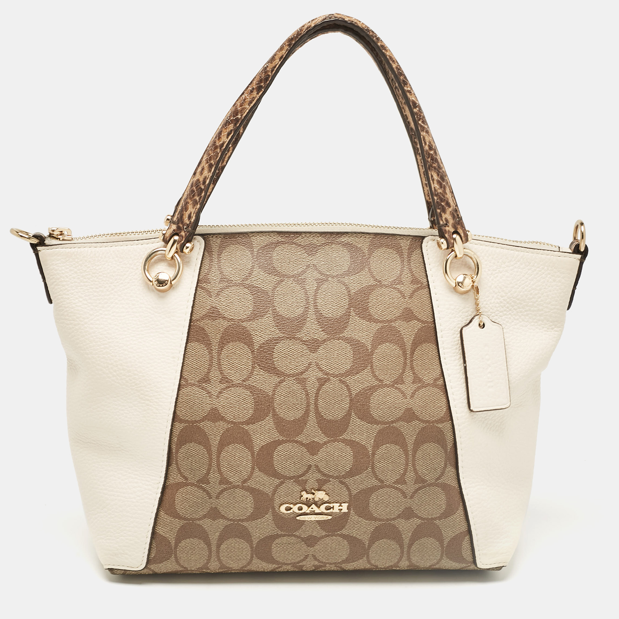 

Coach Beige Coated Canvas Leather Satchel