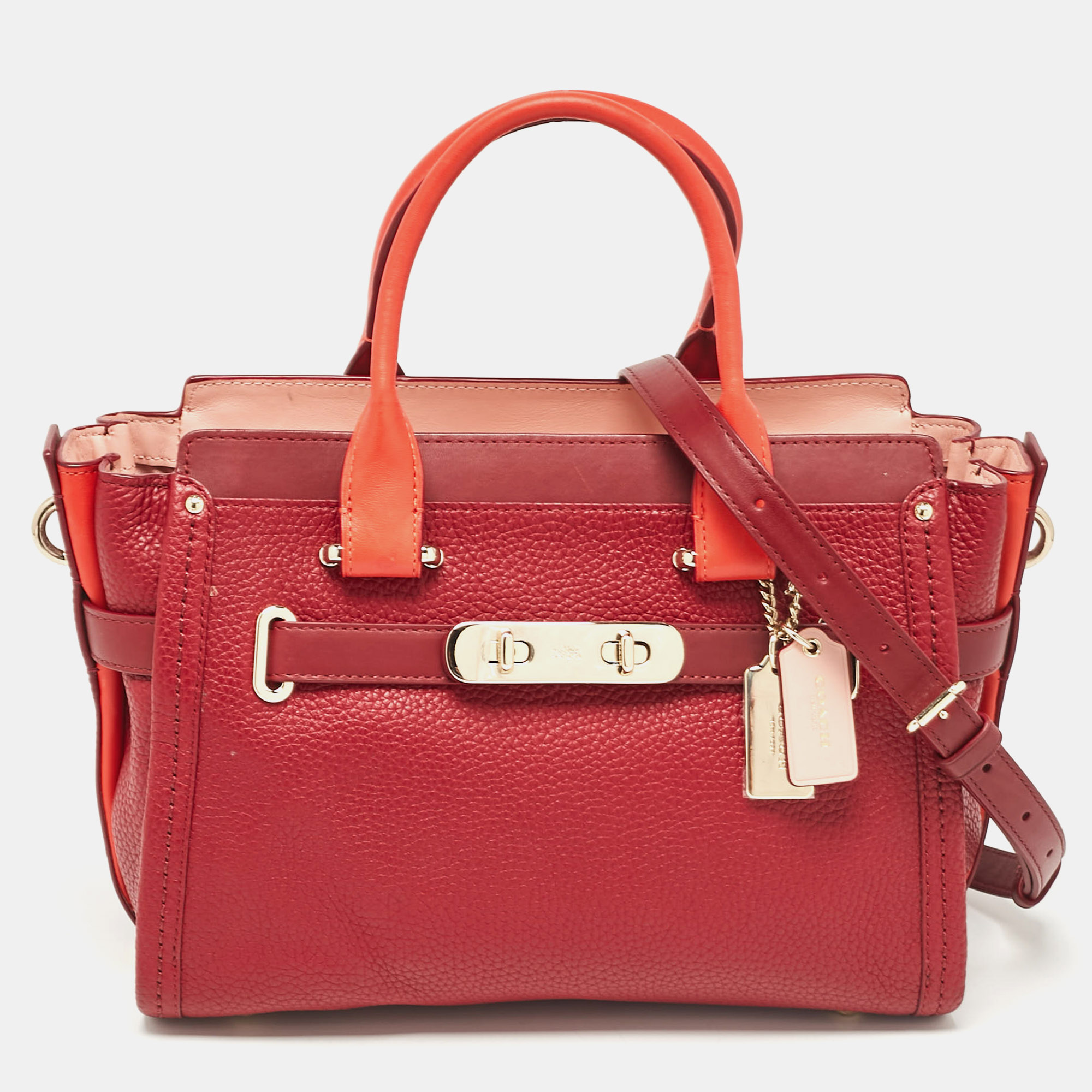 

Coach Burgundy/Red Leather Swagger 27 Tote