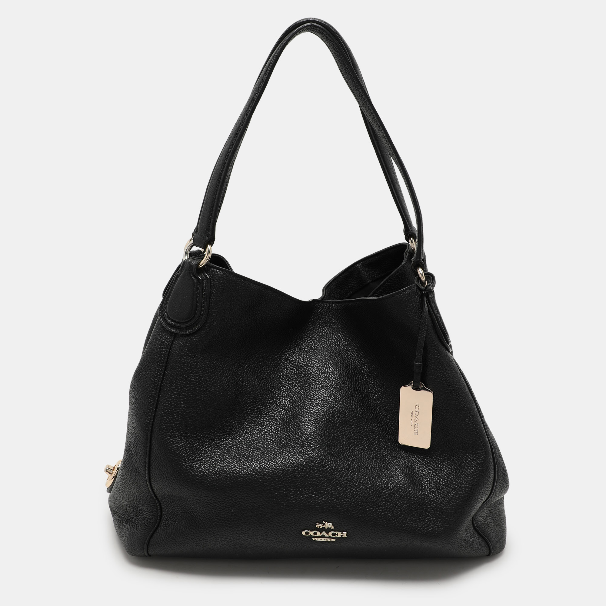 

Coach Black Leather Edie 31 Satchel