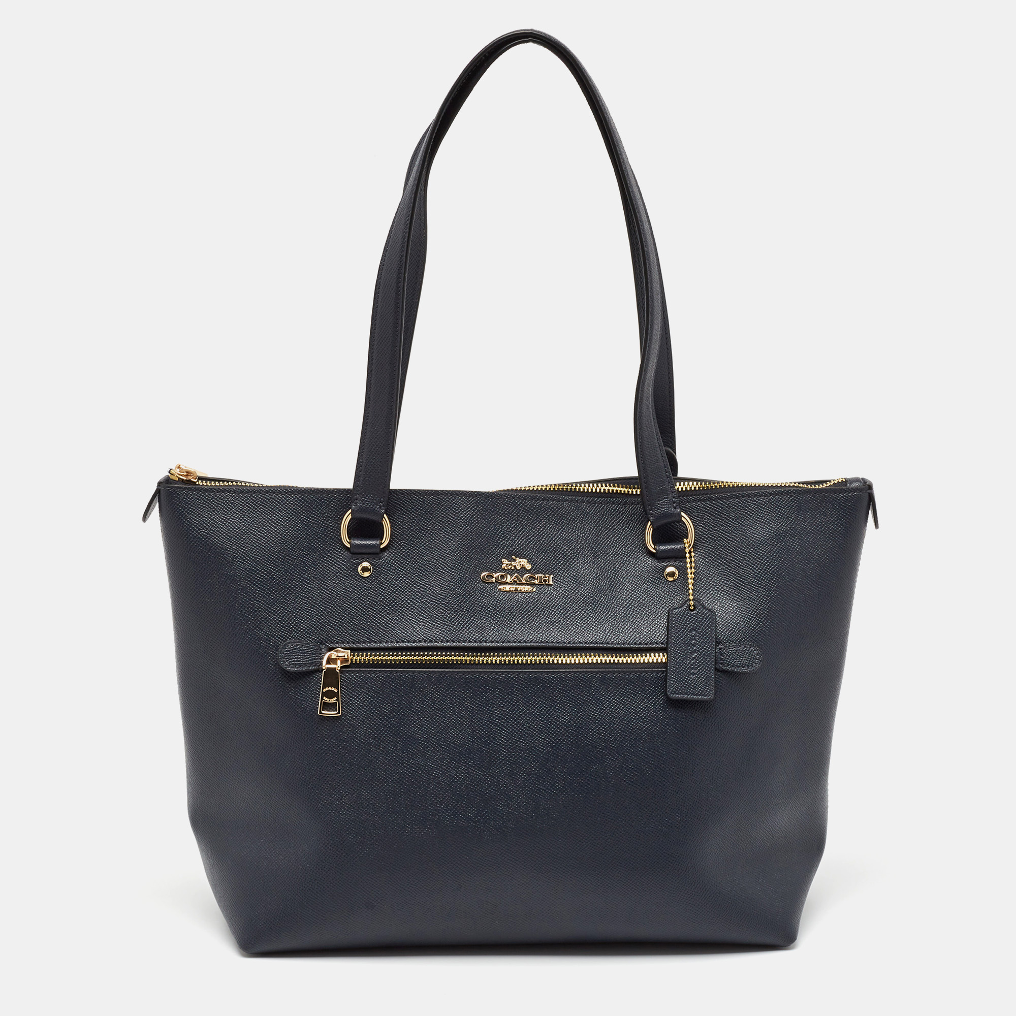 

Coach Navy Blue Leather Gallery Tote