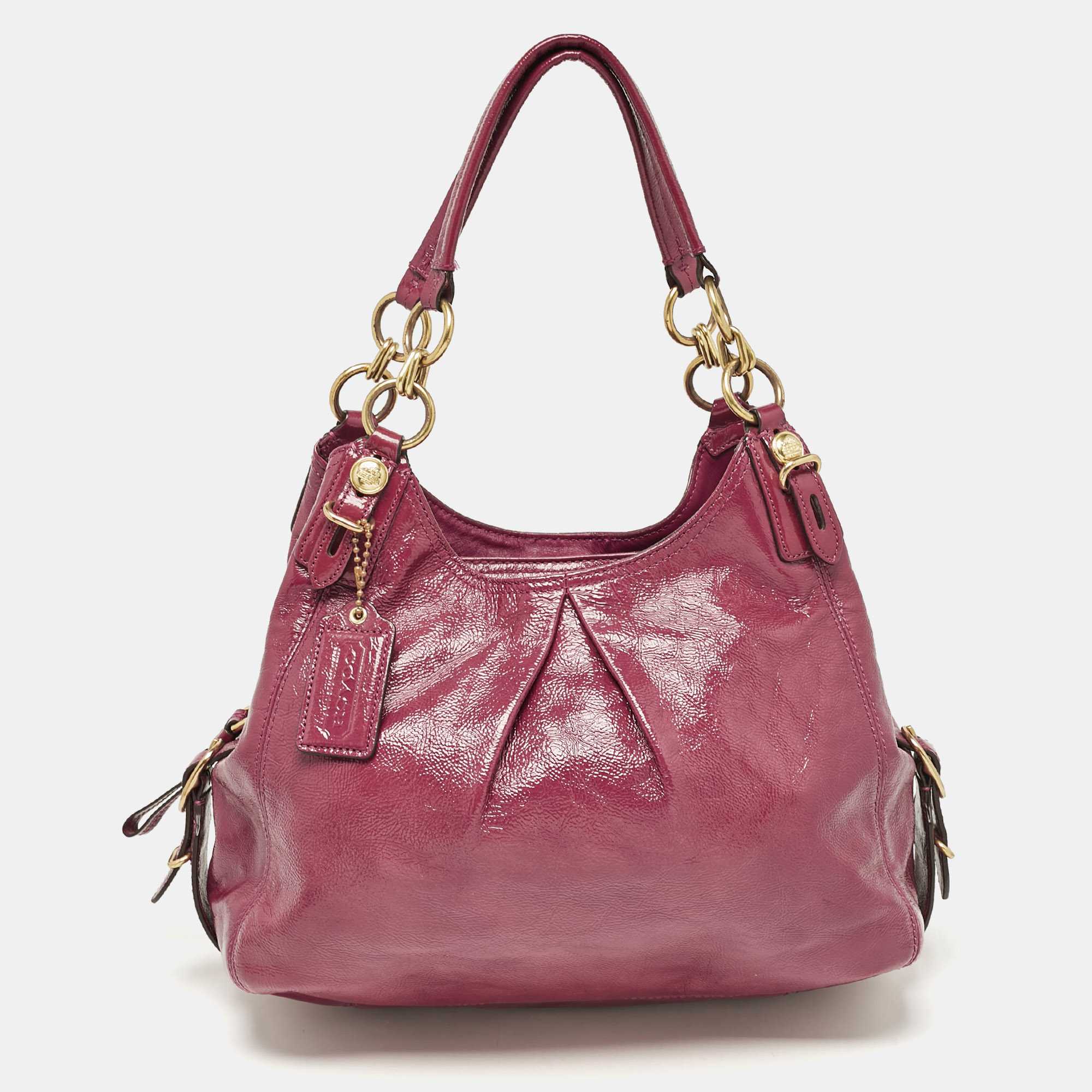 

Coach Pink Patent Leather Maggie Mia Shoulder Bag