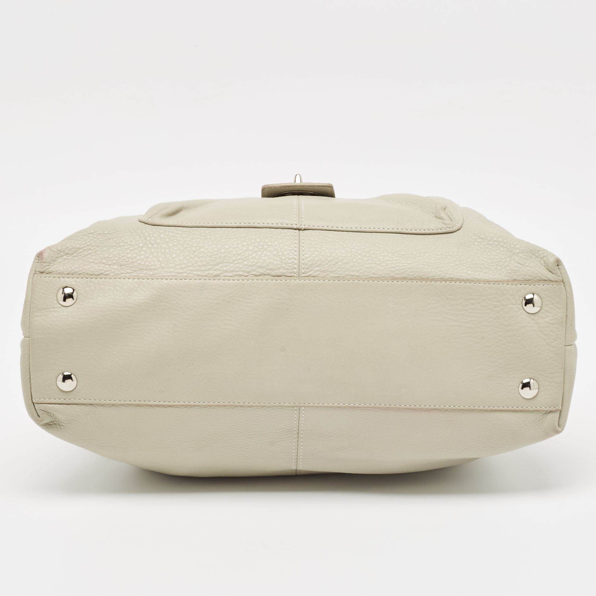 Coach Grey Leather Front Pocket Tote 