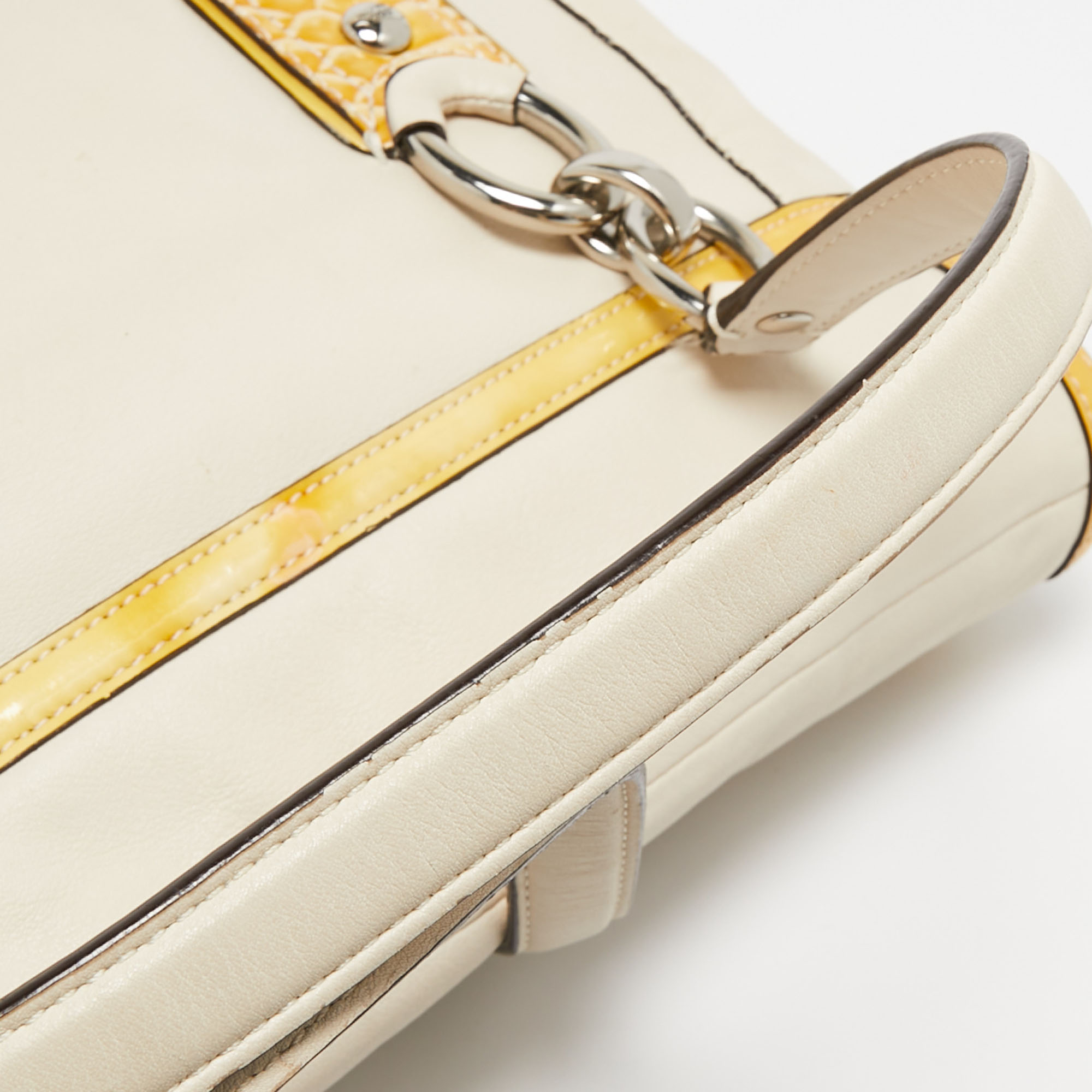 Coach Tricolor Croc Embossed and Leather Kristin Flap Satchel 