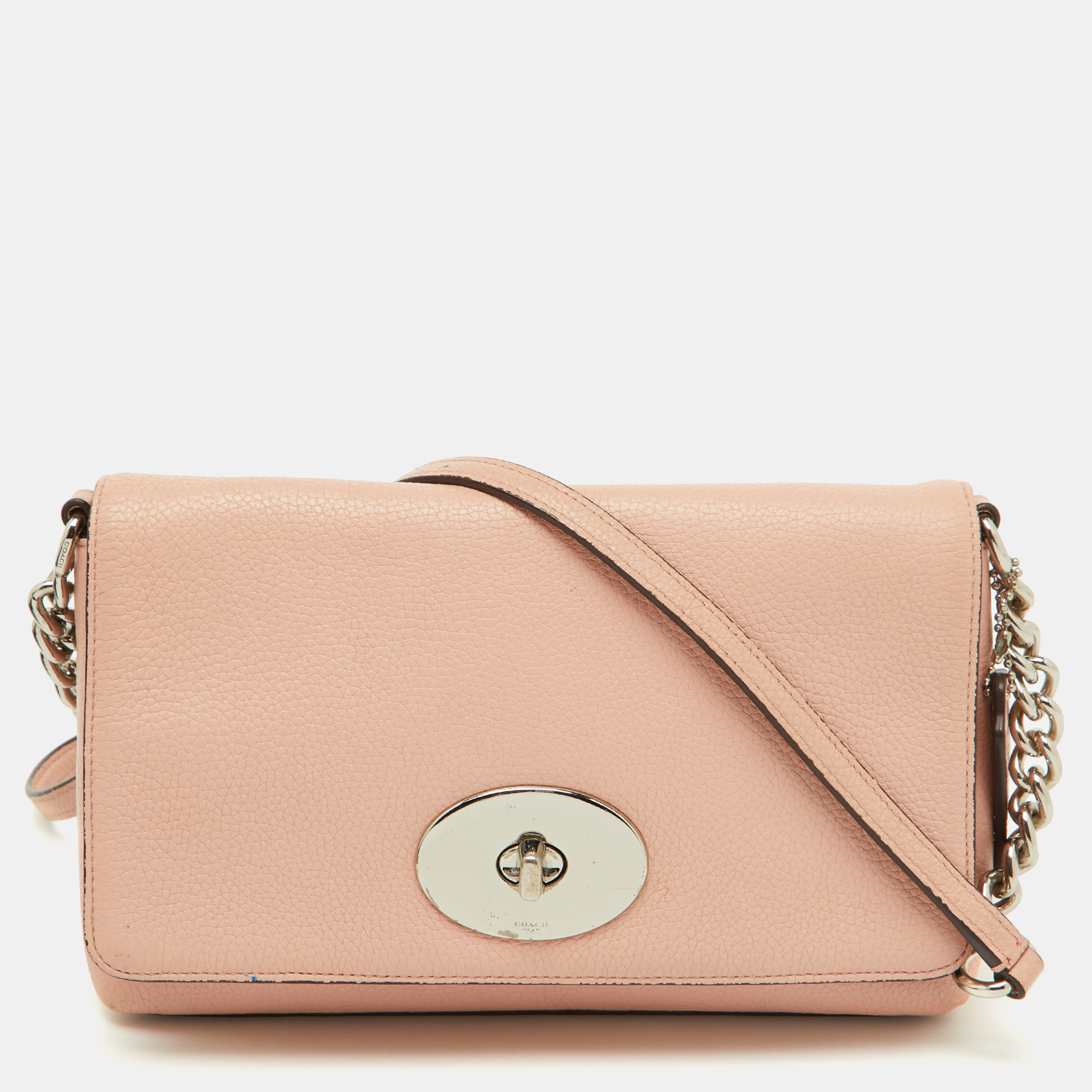 

Coach Light Pink Leather Crosstown Flap Shoulder Bag