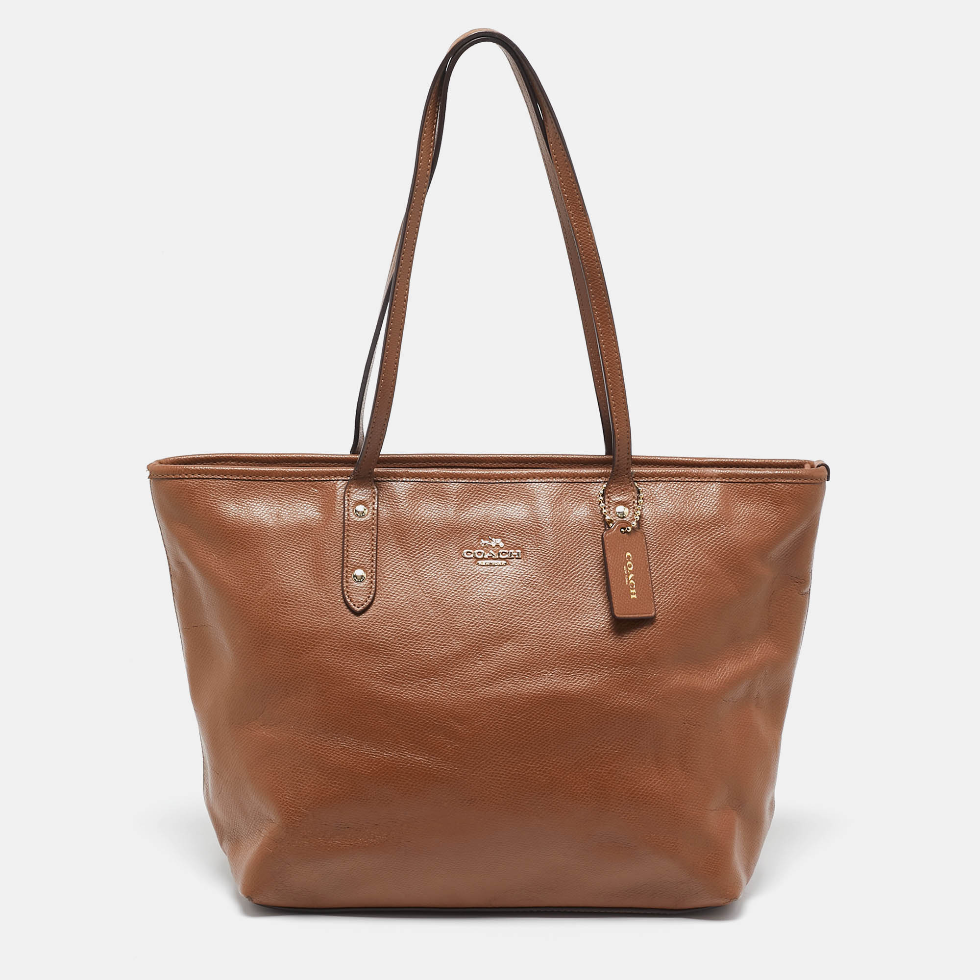 

Coach Brown Leather City Zip Tote