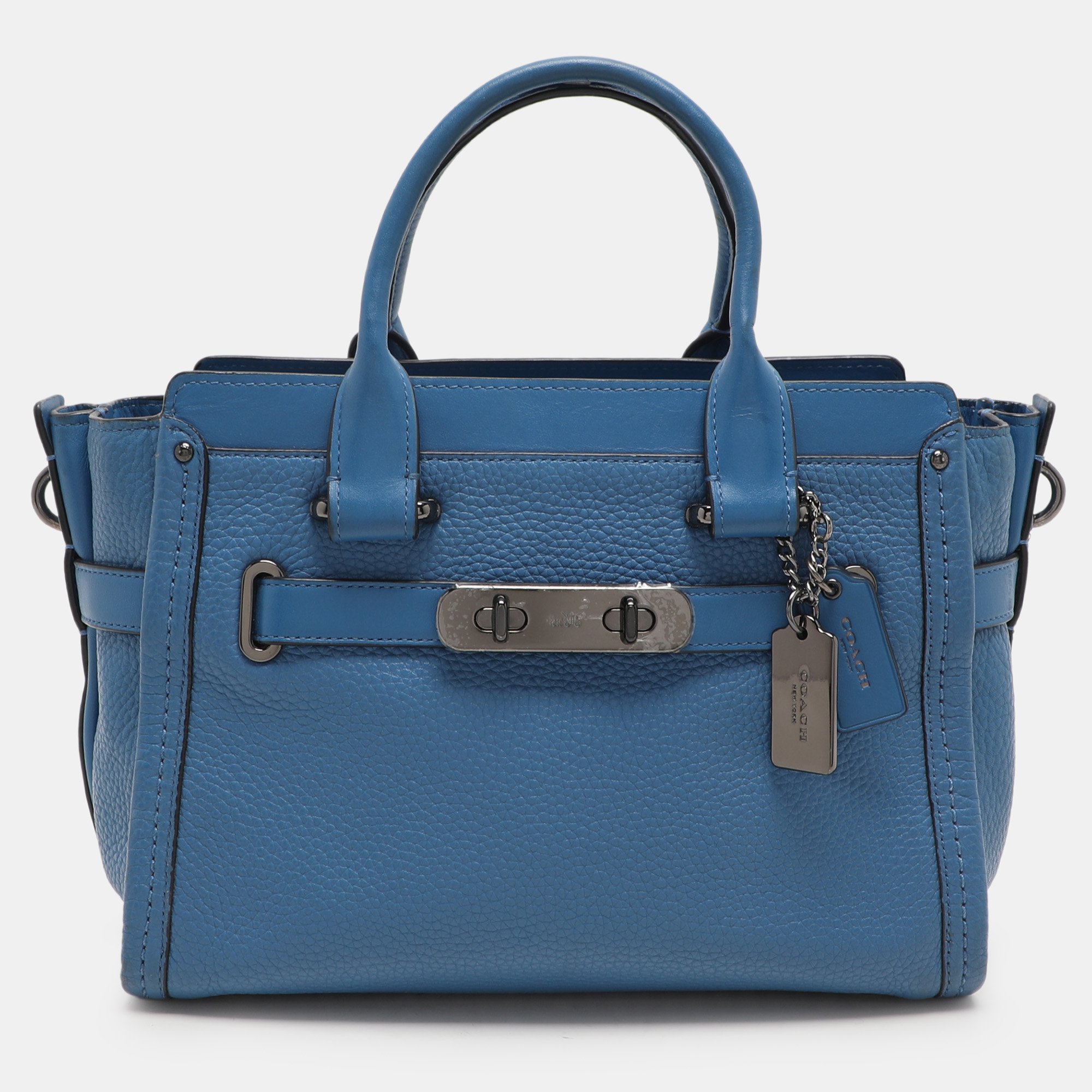 

Coach Blue Leather Swagger Satchel